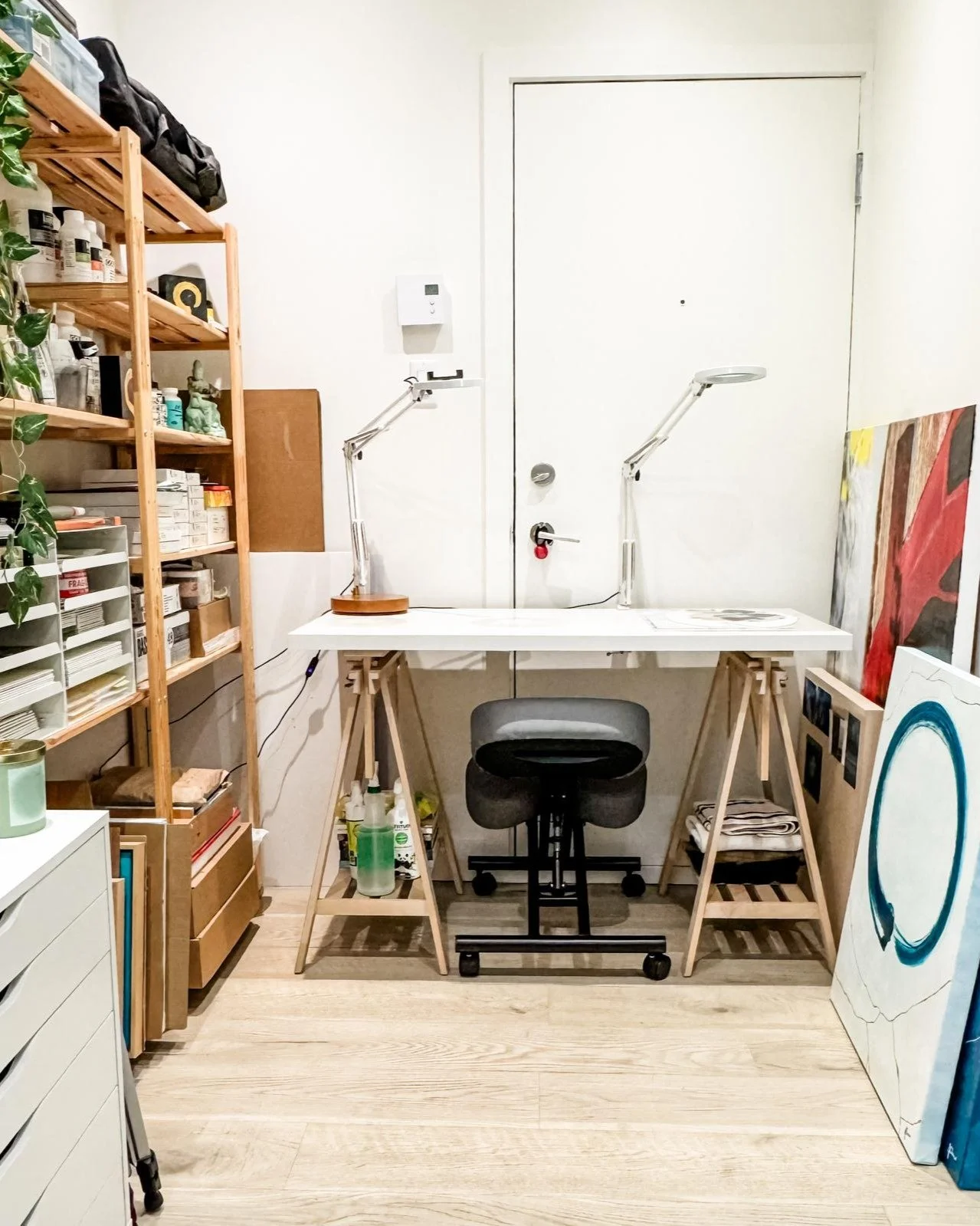 This spring, I took some time to finally unpack and set up my new studio. It&rsquo;s tucked away in the den of my new home and the space is shared with my laundry, but it&rsquo;s a cozy little corner. It&rsquo;s been nice reconnecting with my art pra