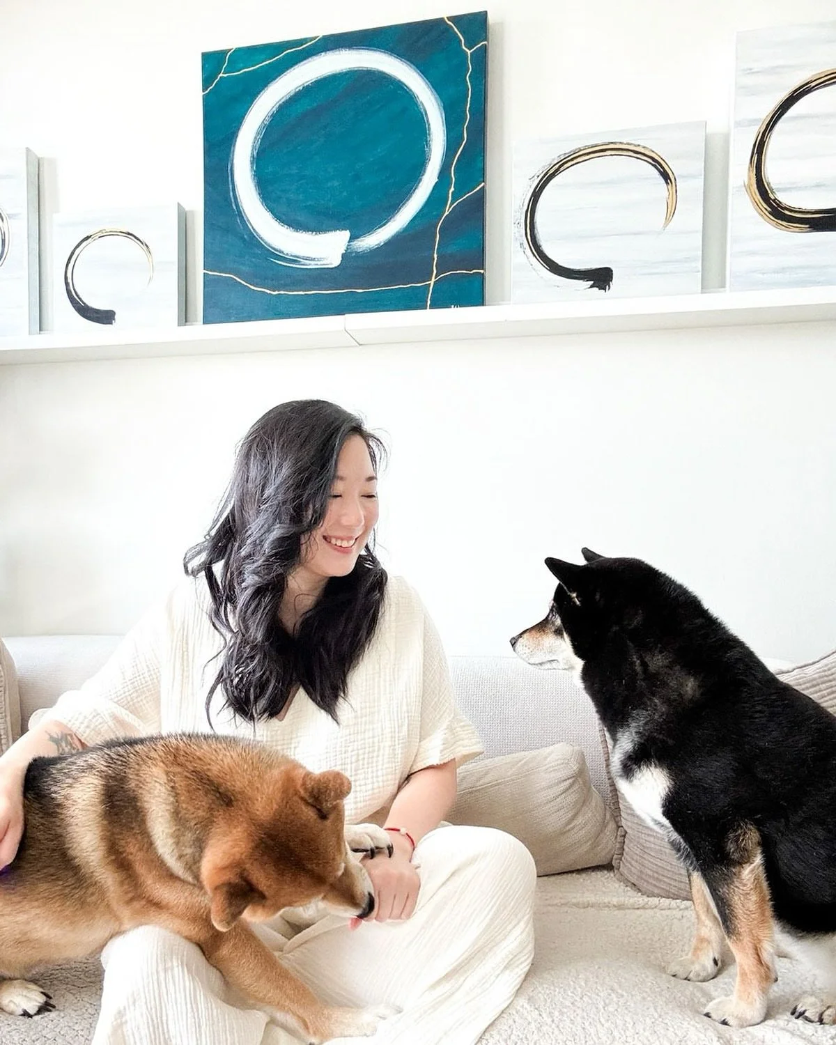 42&hellip; and living softer.

I move at a gentler pace now. I prioritize self-compassion and emotional well-being. I let myself move forward in a way that feels right and the most freeing to me. The love I feel for my dogs, Skyloh and Skia, is uncon
