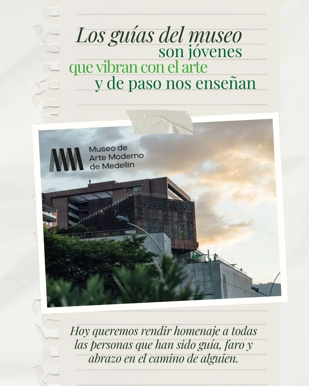 D&iacute;a Mundial de los docentes

 👩&zwj;🏫El MAMM guarda la historia de Medell&iacute;n, nuestra historia; y nos ense&ntilde;a de d&oacute;nde venimos, qui&eacute;nes nos acompa&ntilde;aron en nuestro crecimiento y qui&eacute;nes todav&iacute;a v
