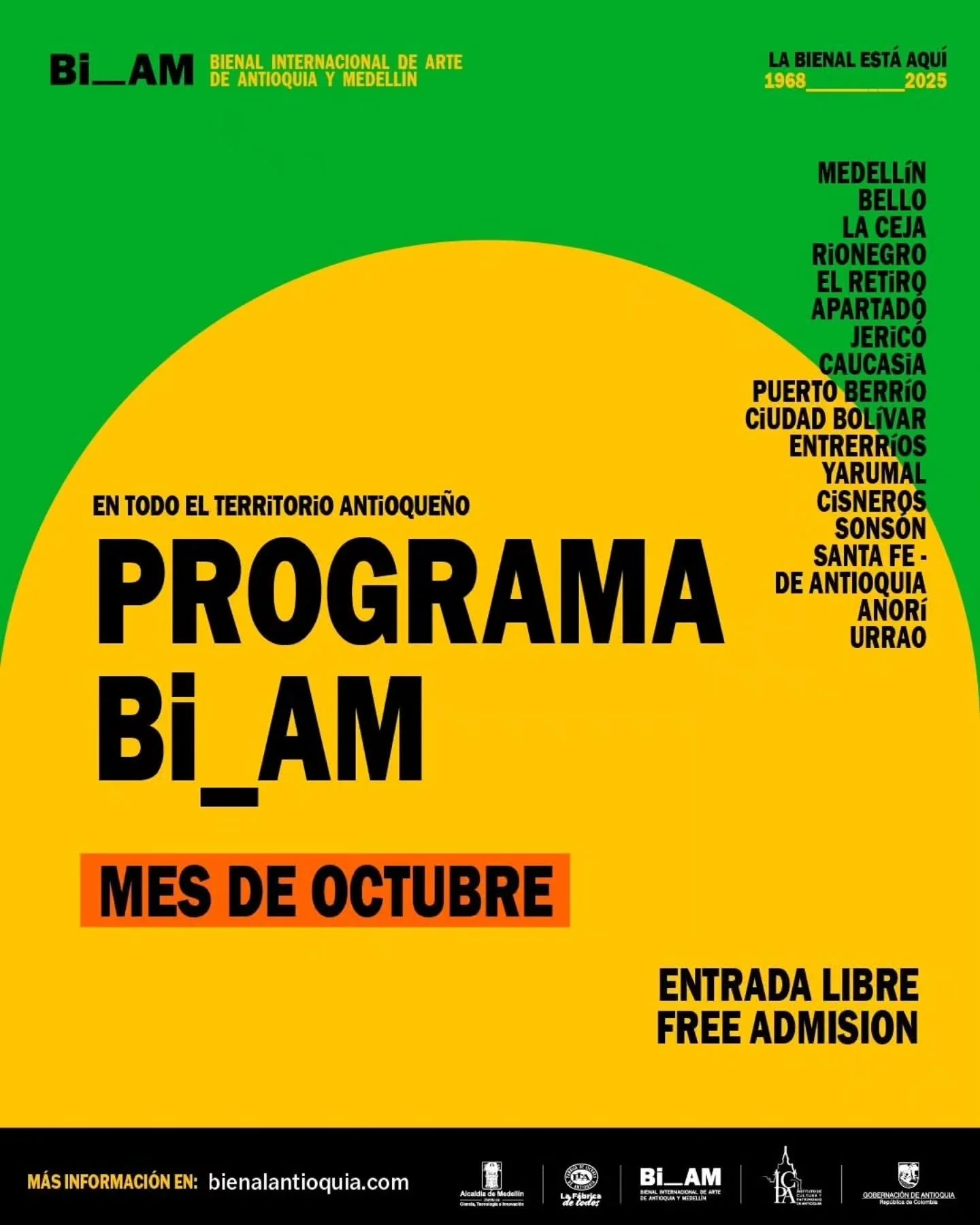 Conectarse con el mundo tambi&eacute;n es abrirse al arte. 🎨✨

La Bienal Internacional de Arte de Antioquia y Medell&iacute;n (Bi_AM) sigue viva hasta el 25 de octubre con exposiciones, performances y encuentros que invitan a mirar el territorio con
