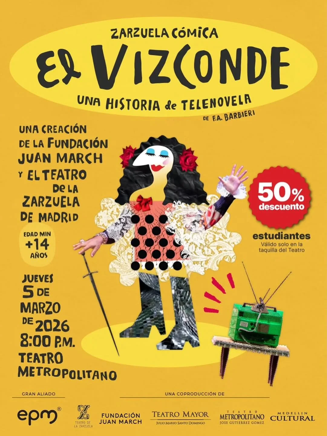 &iquest;Eres estudiante y a&uacute;n no tienes tus boletas para &lsquo;El vizconde&rsquo;? 👀 

&iexcl;Esta es tu oportunidad para comprarlas con un 50% de descuento! Solo debes acercarte a la taquilla del Teatro y presentar tu carnet estudiantil o u