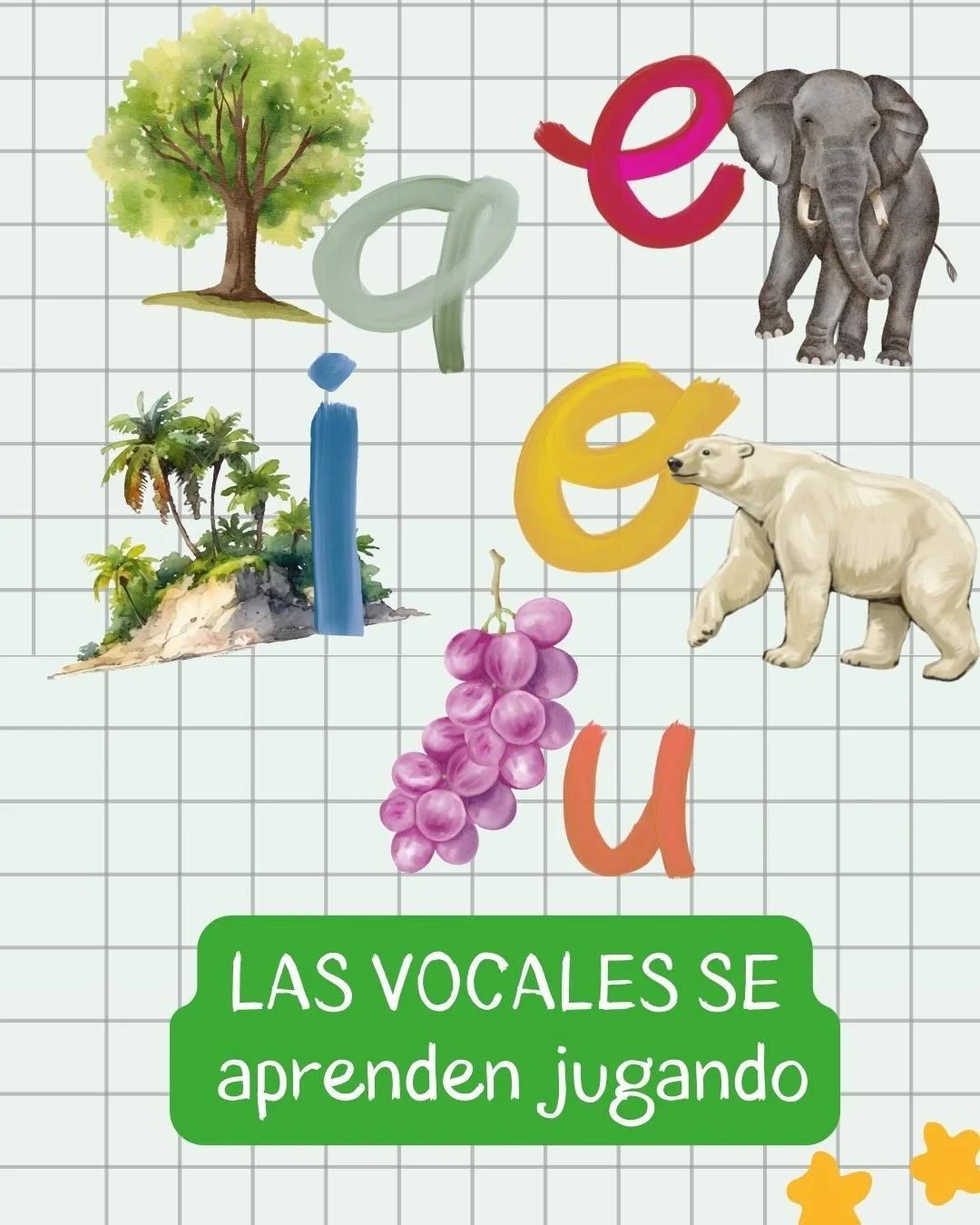 Aprender las vocales es el maravilloso comienzo de aprender a leer

Decirlas en voz alta, buscarlas en palabras conocidas o relacionarlas con objetos que vemos todos los d&iacute;as ayuda a que el aprendizaje sea natural y significativo.
El juego y l