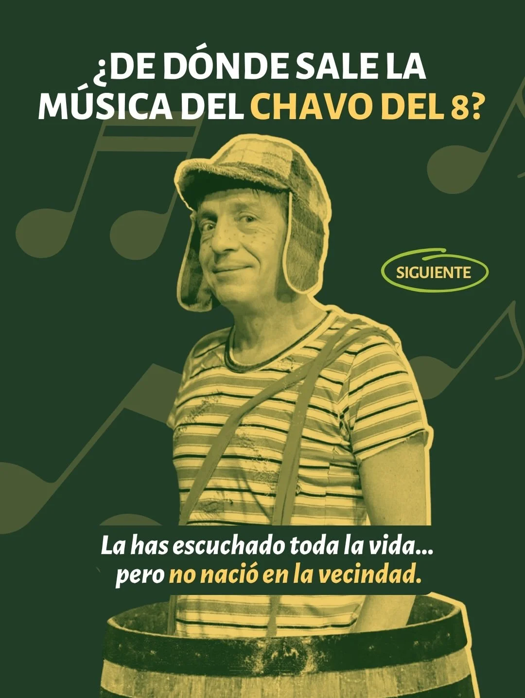 La m&uacute;sica del #ChavoDel8 es uno de esos casos en los que la cultura se cuela en la vida cotidiana sin pedir permiso.

Melod&iacute;as cl&aacute;sicas adaptadas a la televisi&oacute;n hicieron re&iacute;r, emocionar y acompa&ntilde;aron generac