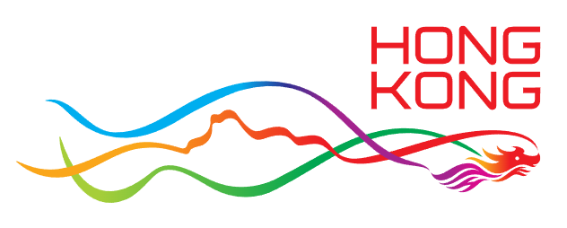 A colorful line graph showing data trends over time with multiple colored lines on a black background. Hong Kong brand official logo banner