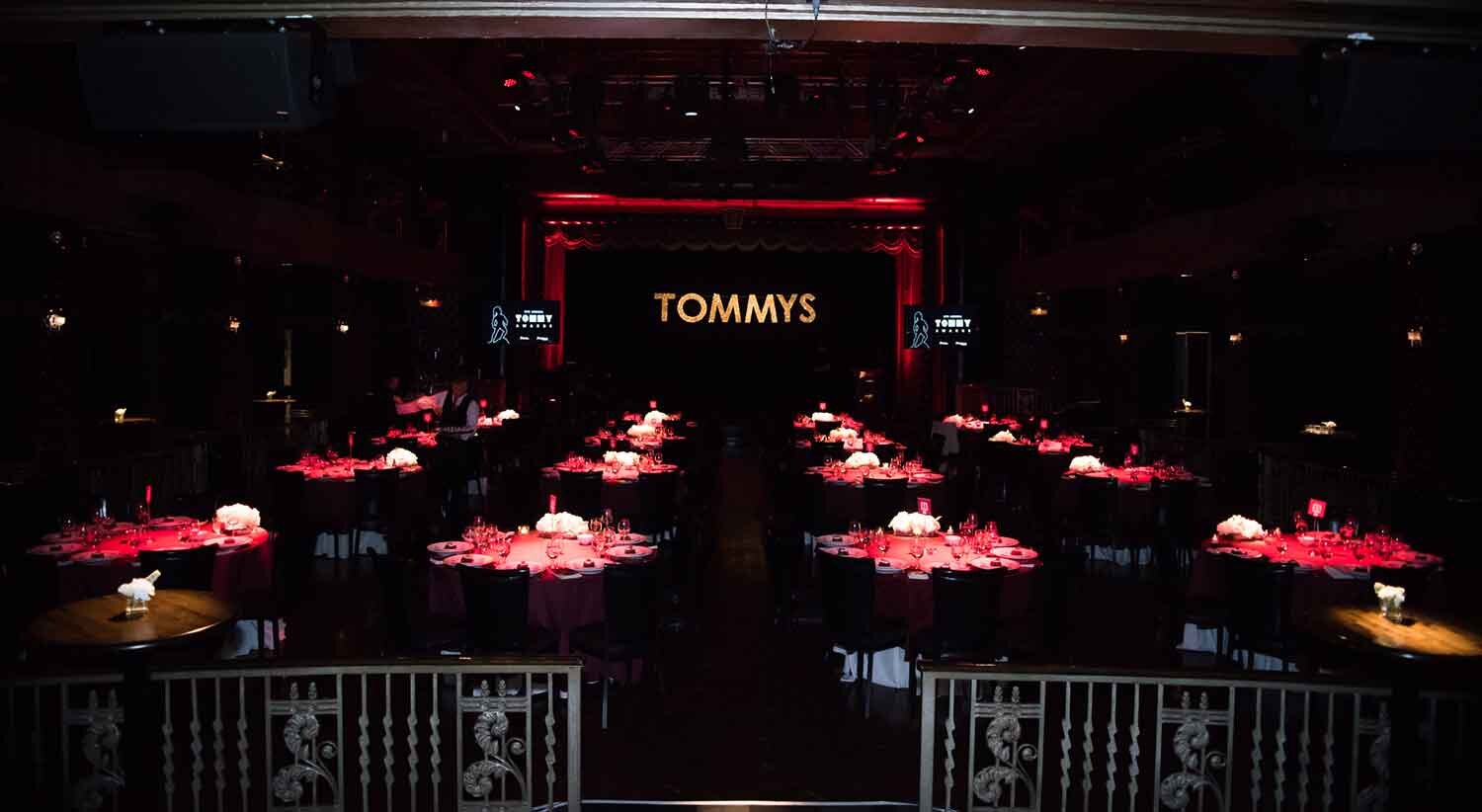Stage and tables (Tommy Awards)