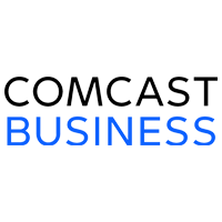 COMCAST BUSINESS logo in black and blue text