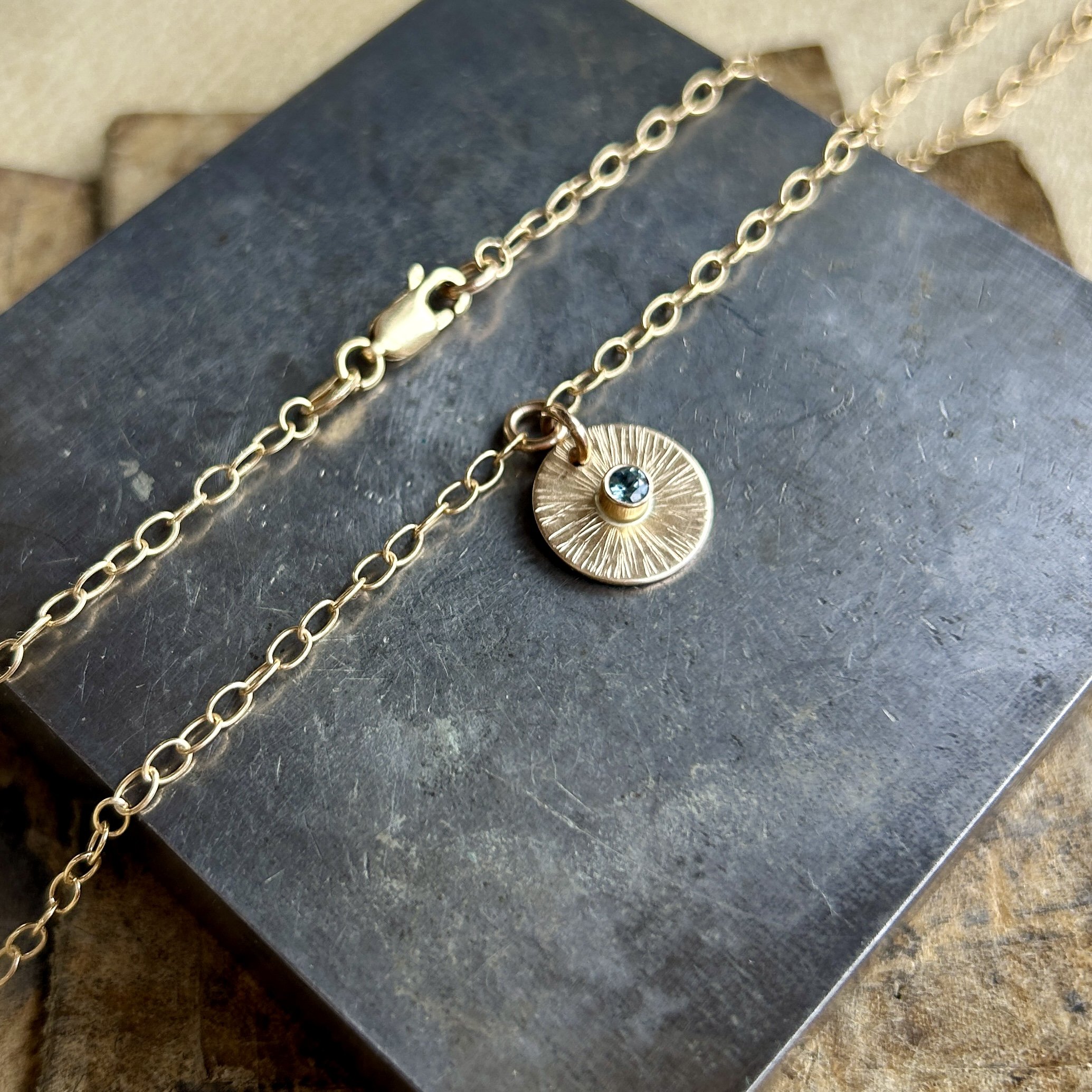 Montana Sapphire Disc Necklace