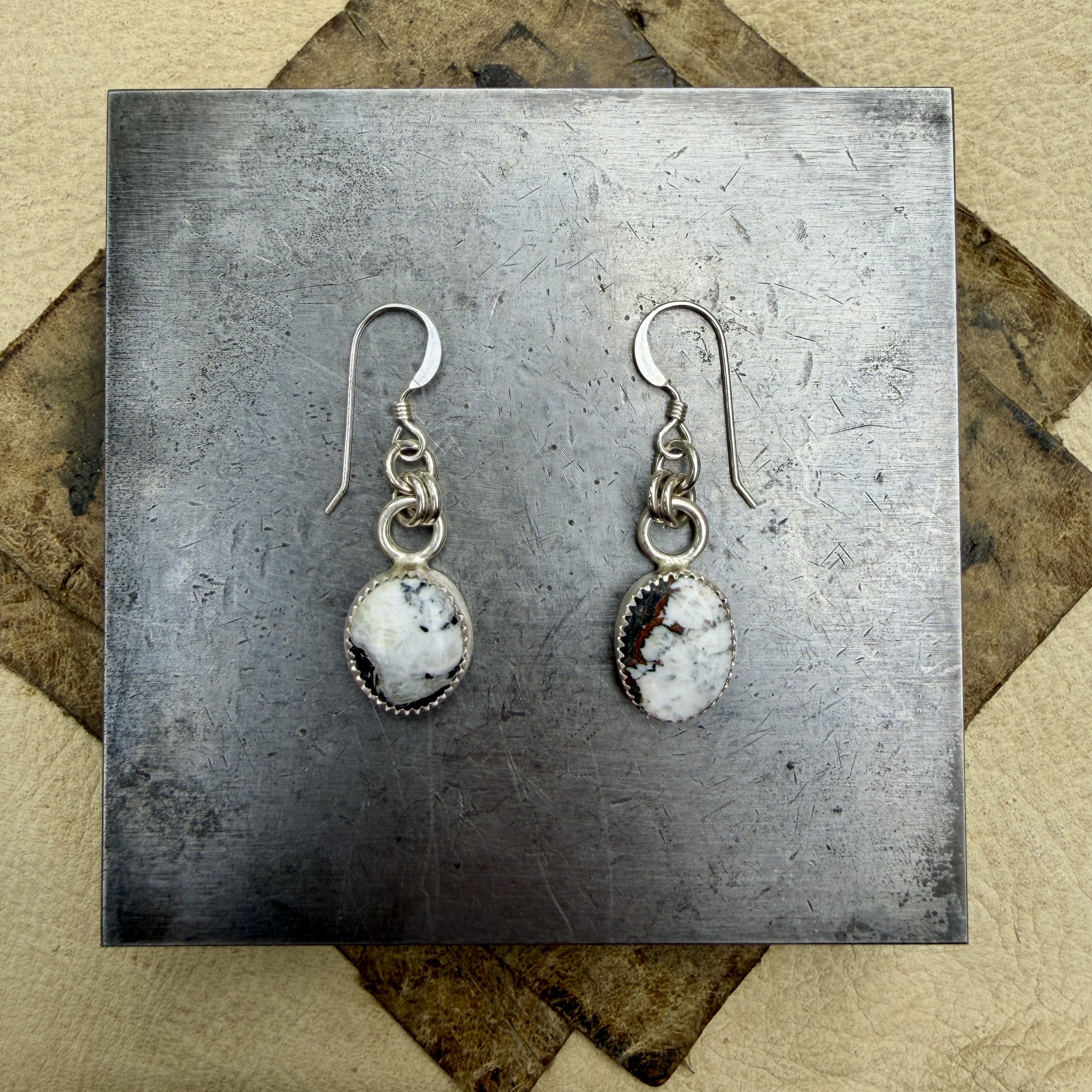White Buffalo Turquoise Earrings