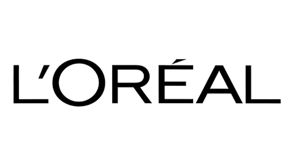 L'Oréal logo in black text on white background.