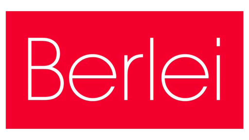 Logo with red background and white text spelling "Berlei."