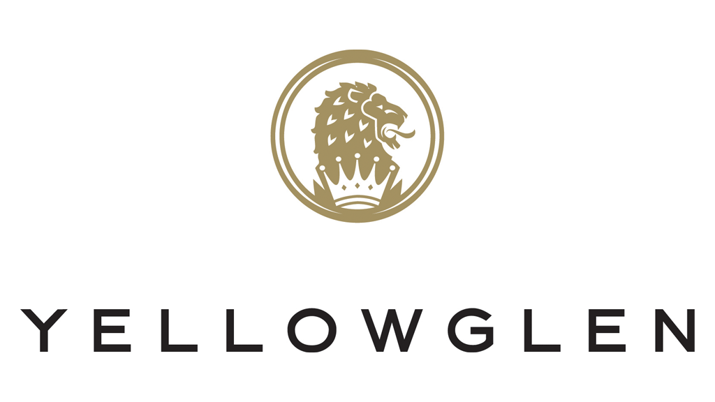 Yellowglen logo featuring a golden lion head and crown emblem above the text "Yellowglen."