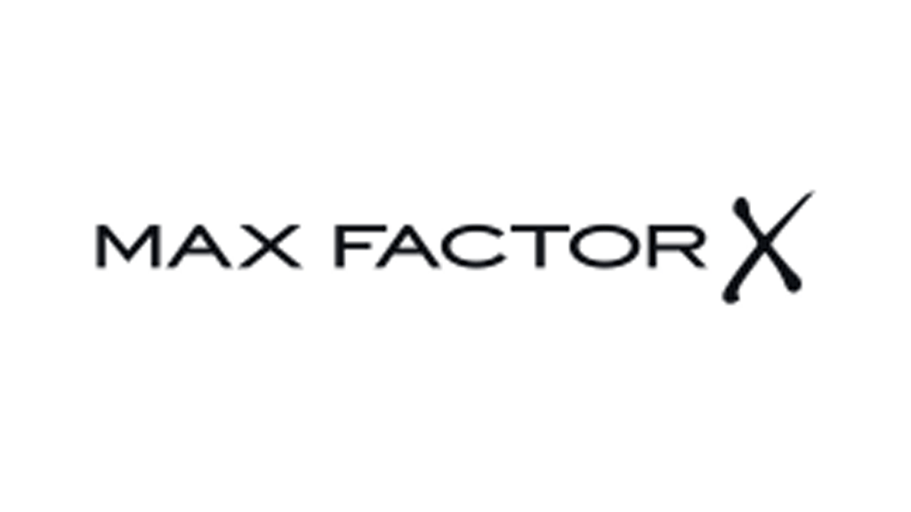 Max Factor logo with the letter X in a stylized font.