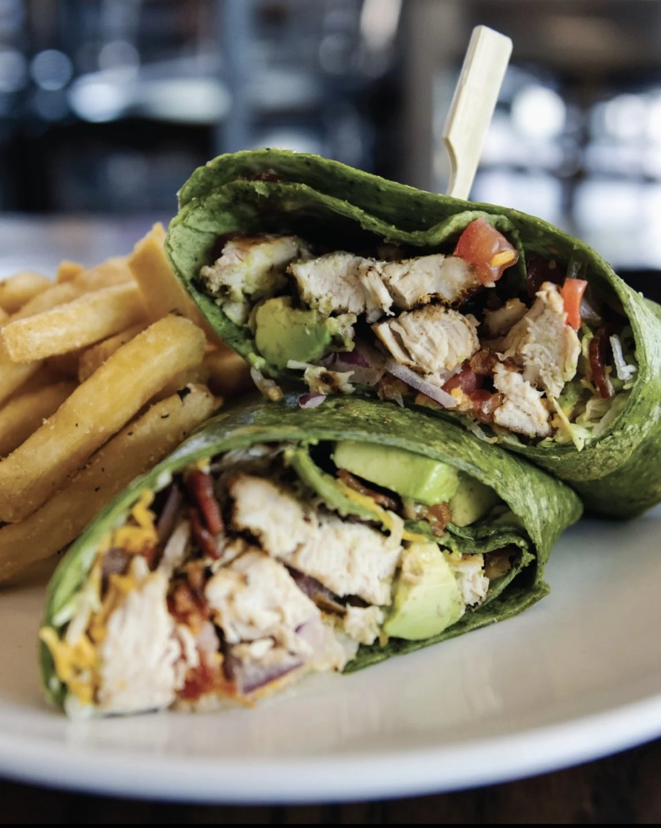 Avocado chicken club sandwich at Aaron & Moses casual American tavern Twinsburg Ohio