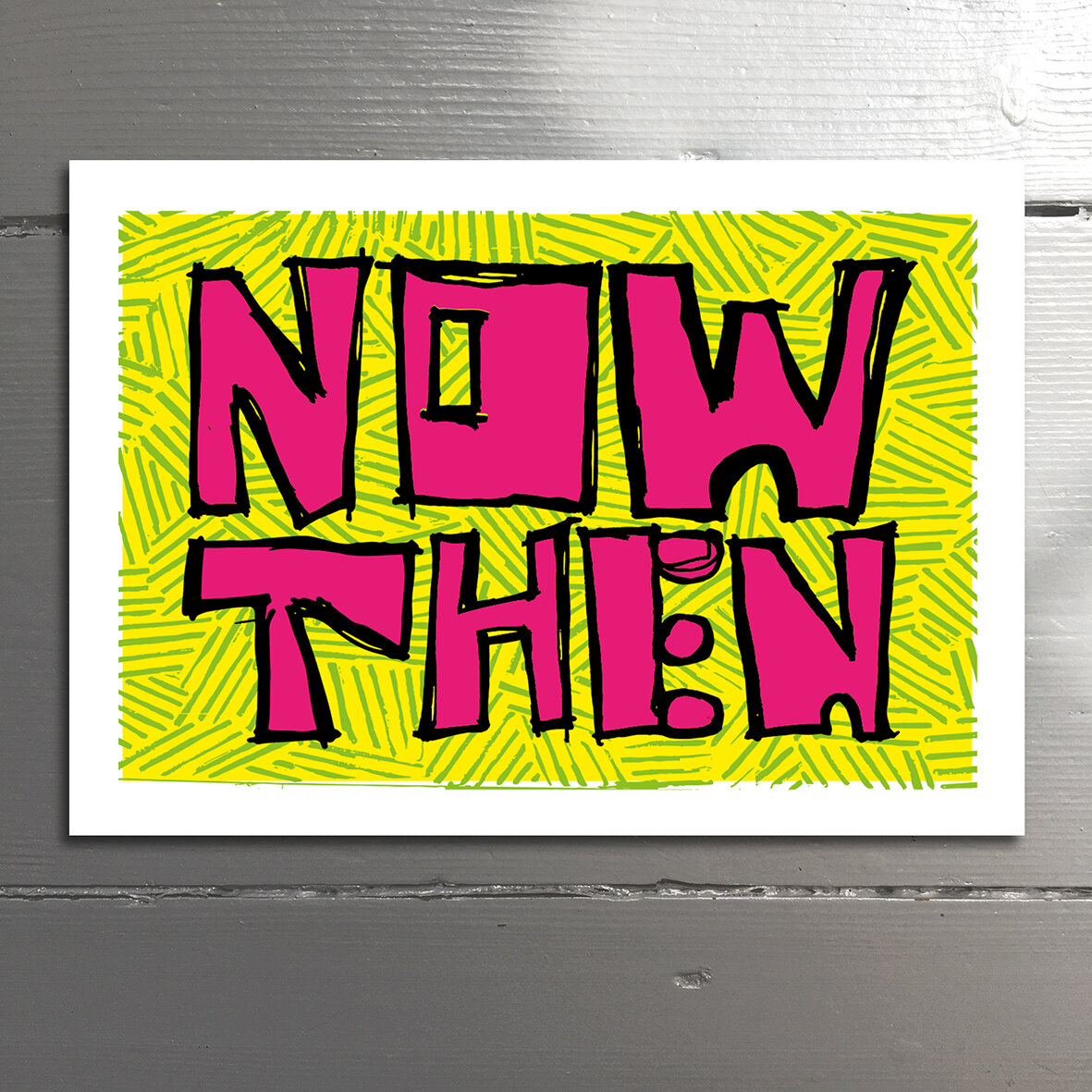 NOW THEN - An expression of mild remonstrance or warning. Or the highest greeting of welcome one can receive in Yorkshire. Blank inside.