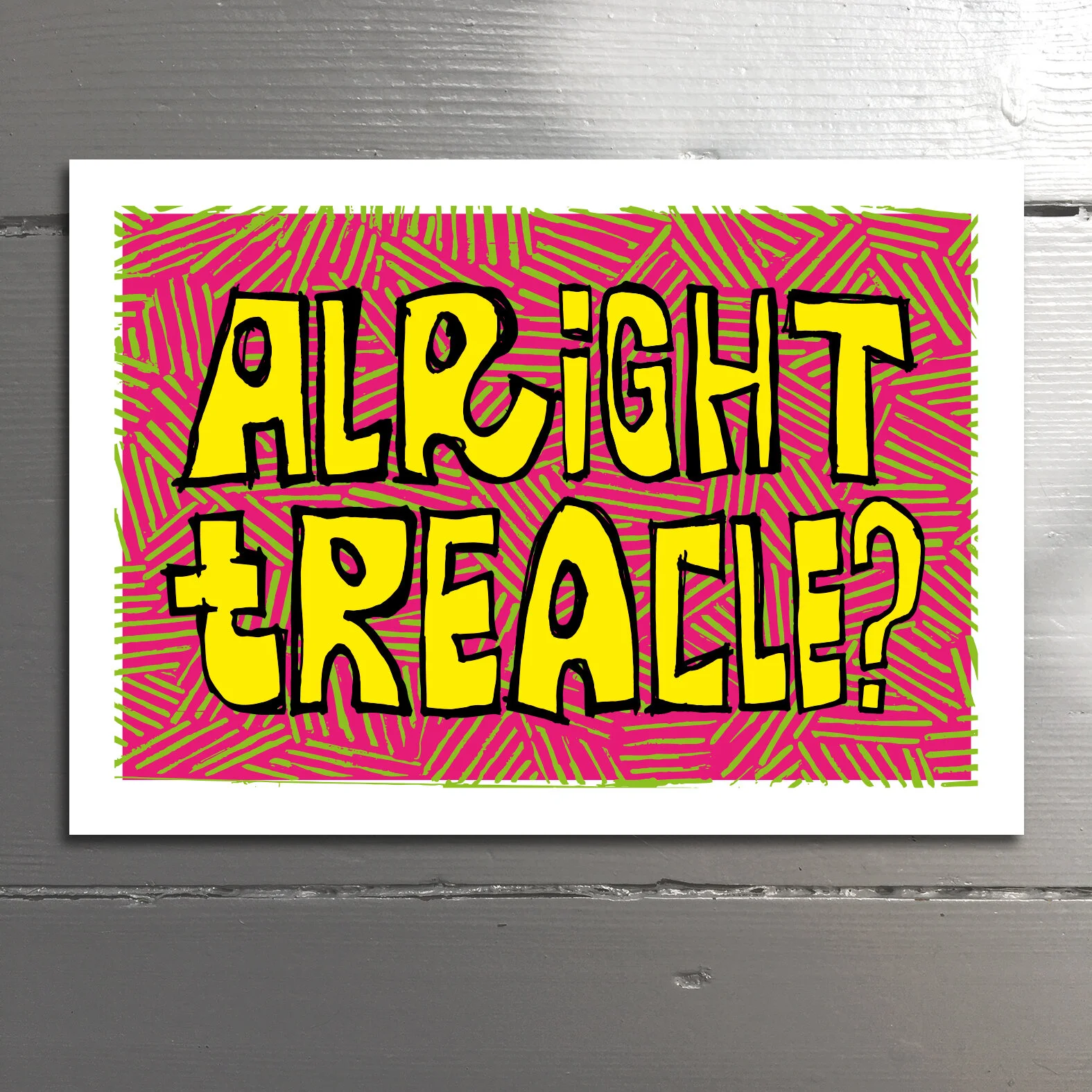 TREACLE - a London-centric term of endearment for the sweetest of hearts. Blank inside.