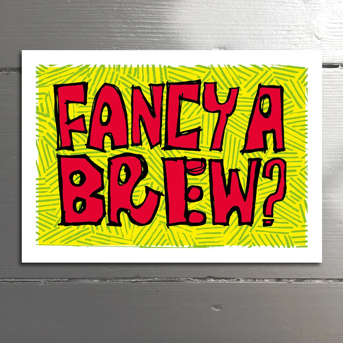 BREW - An alternative term for a cup of tea. Thank you for the distribrewtion of this card. Blank inside.