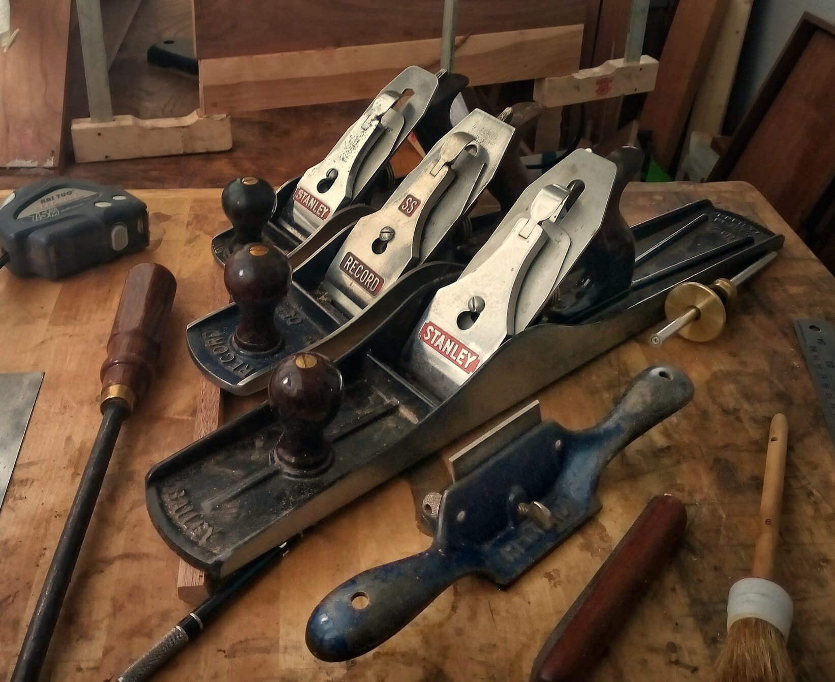 Stanley Bailey no 7 made in England Record SS no 5 1/2 made in England Stanley Bailey no 4 made in England Record no 80 cabinet scraper SOLD