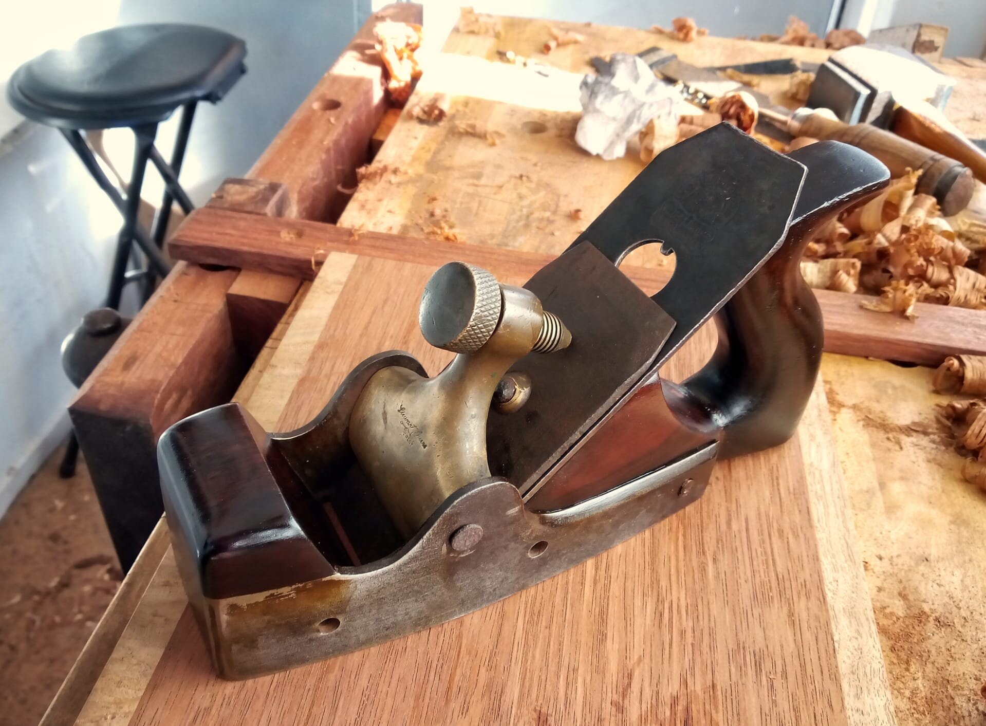Stuart Spiers of Ayr dovetailed smoothing plane with rosewood infill
SOLD