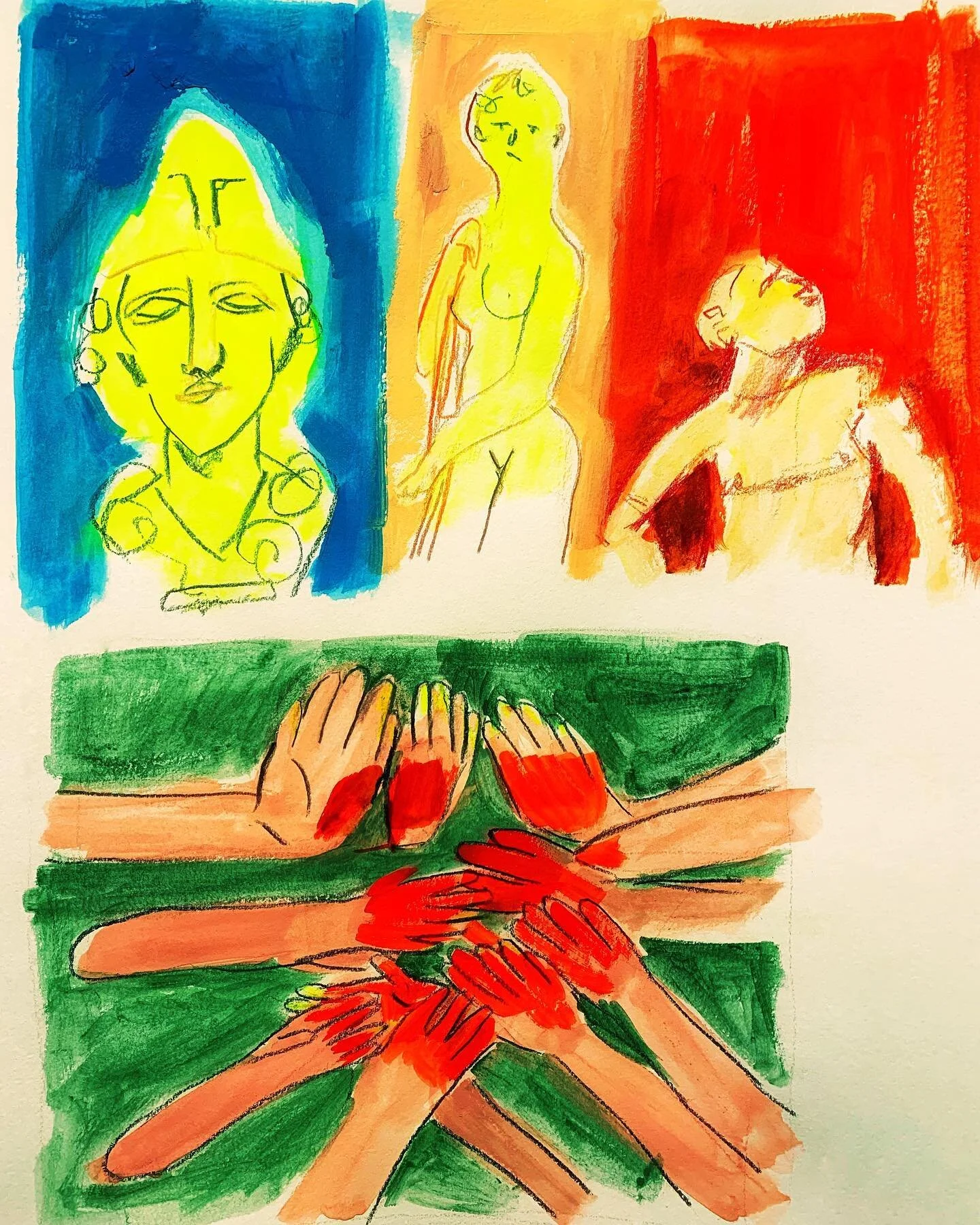 First live sketch club session @bhukkkad . I joined the membership to break my comfort zone for my illustration and felt uncomfortable to come across the mess &amp; not pretty images I created. The sketch club session intended to create mess by fast 