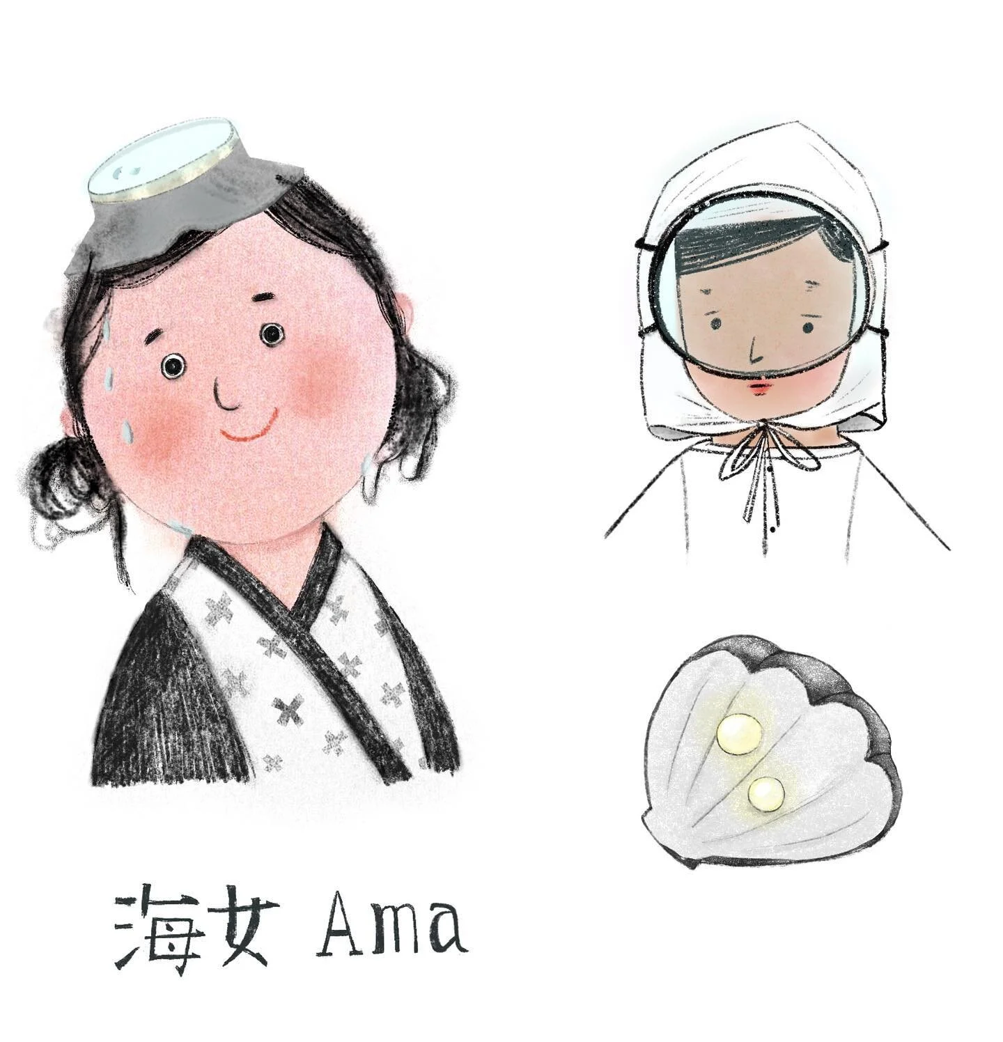 I&rsquo;m working on new idea to illustrate &ldquo;Ama&rdquo;- sea women, Japanese divers famous for collecting pearls, though traditionally their main catch is seafood.

I&rsquo;ve seen more diverse children&rsquo;s books including telling the cultu