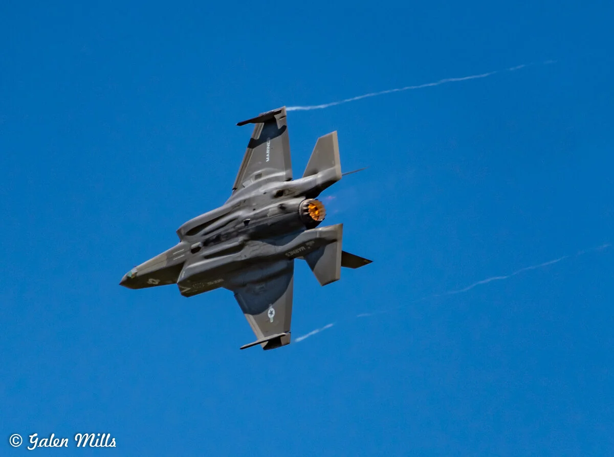 F-35 fighter jet flying in the sky