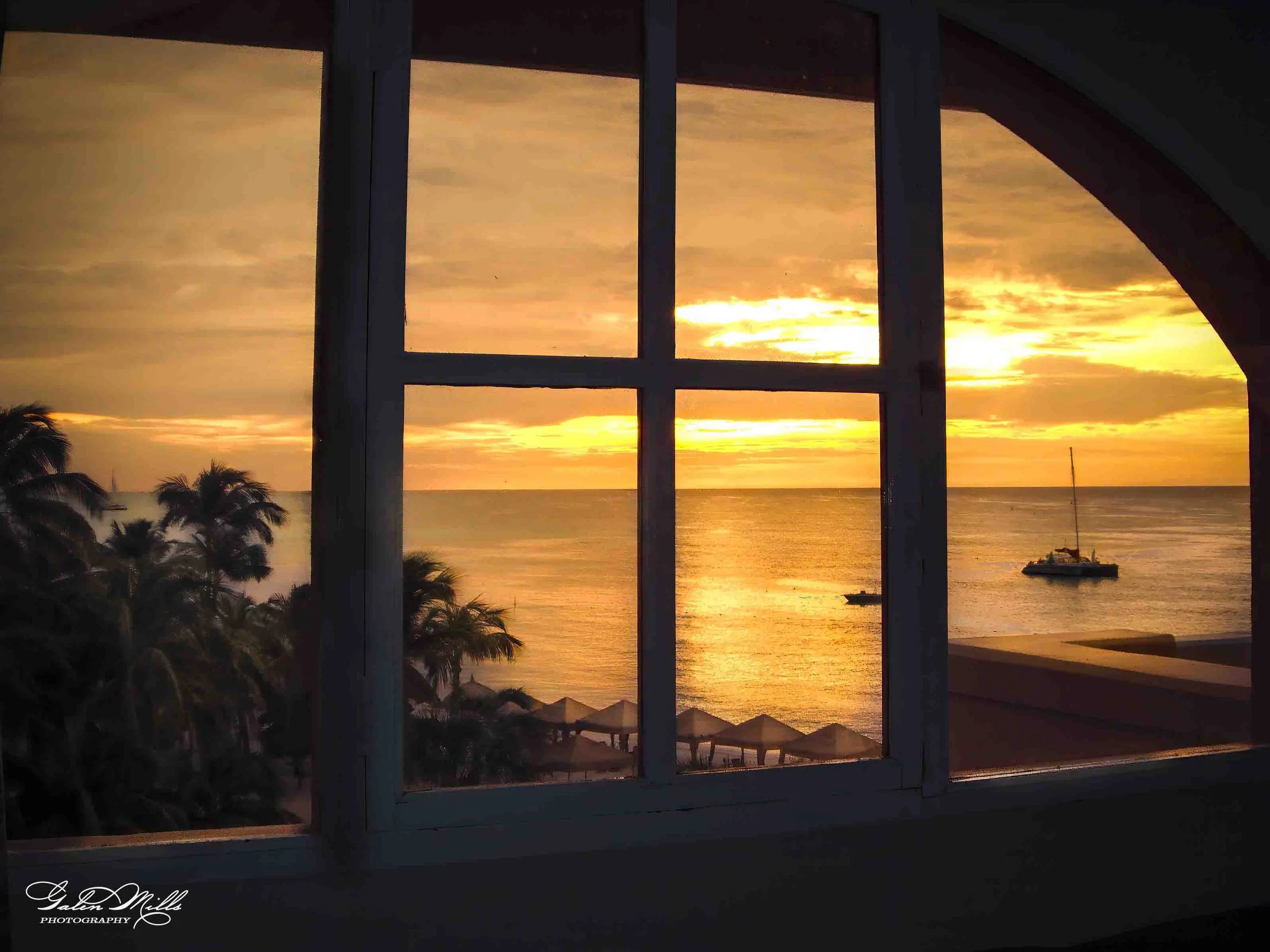 Aruba Sunset window