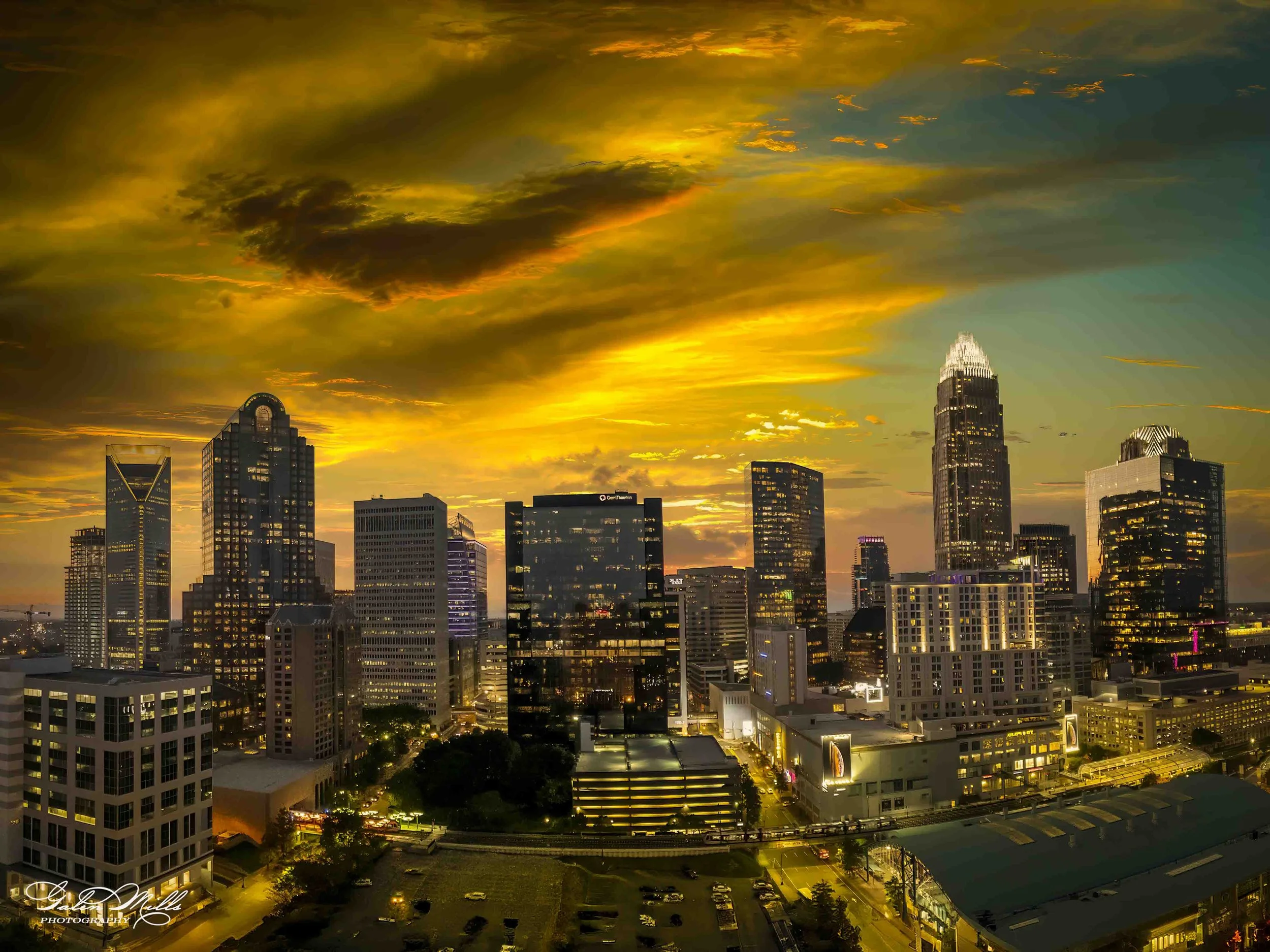 Charlotte Skyline at Sunset