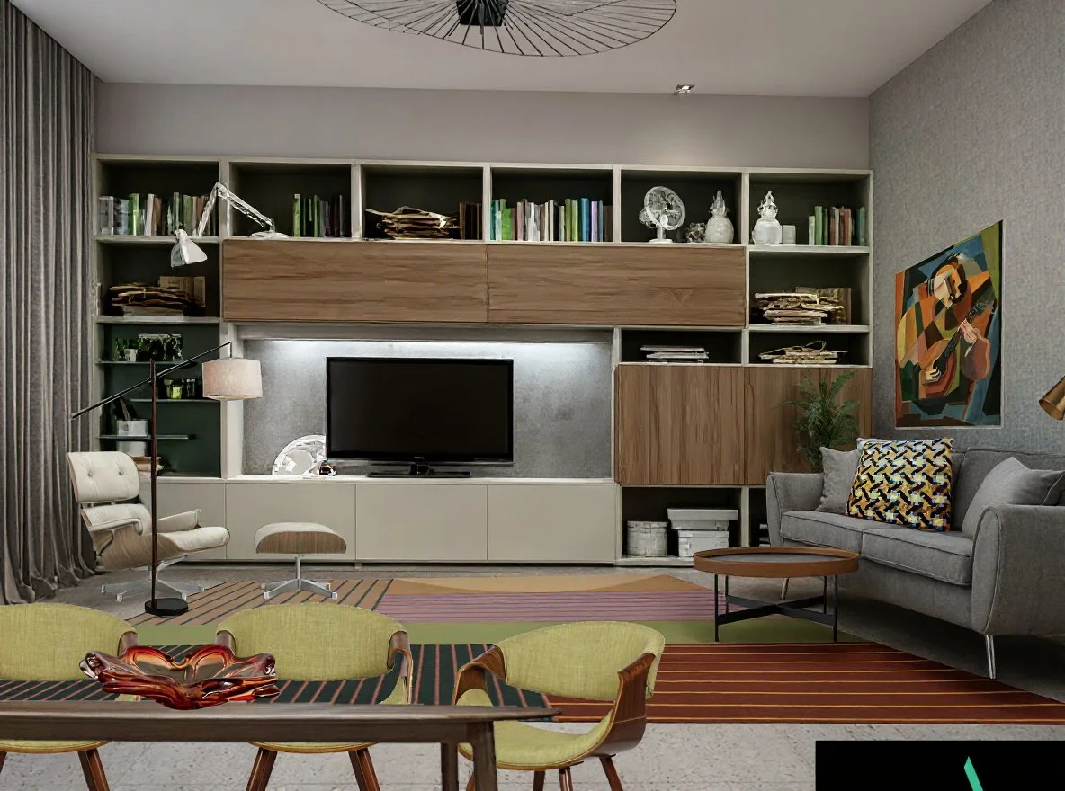 Living room render by Ar'mes Design Studio