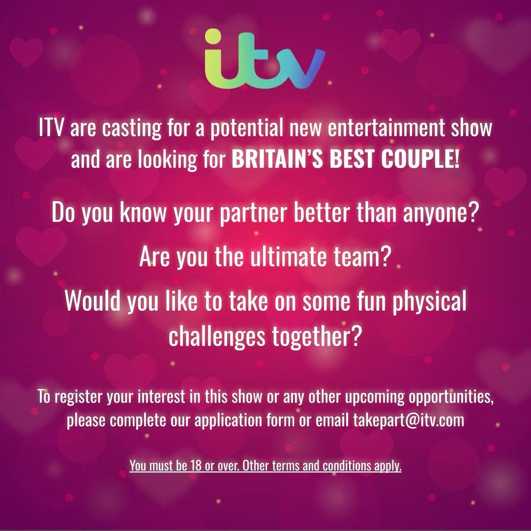 ⚡️LOOKING FOR BRITAINS BEST COUPLE⚡️
⚡️I&rsquo;m overseeing a few projects at the moment, and one of them is to find Britain&rsquo;s Best Couple - we&rsquo;re looking for competitive duos who are up for a challenge whilst having fun and proving that 