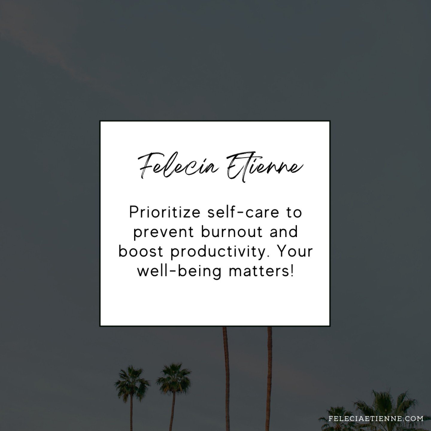 🚫 In a world that glorifies hustle culture, it's easy to neglect self-care in pursuit of productivity. 

But here's the truth: taking care of yourself isn't selfish&mdash;it's essential. 

When you prioritize your well-being, you're better equipped 