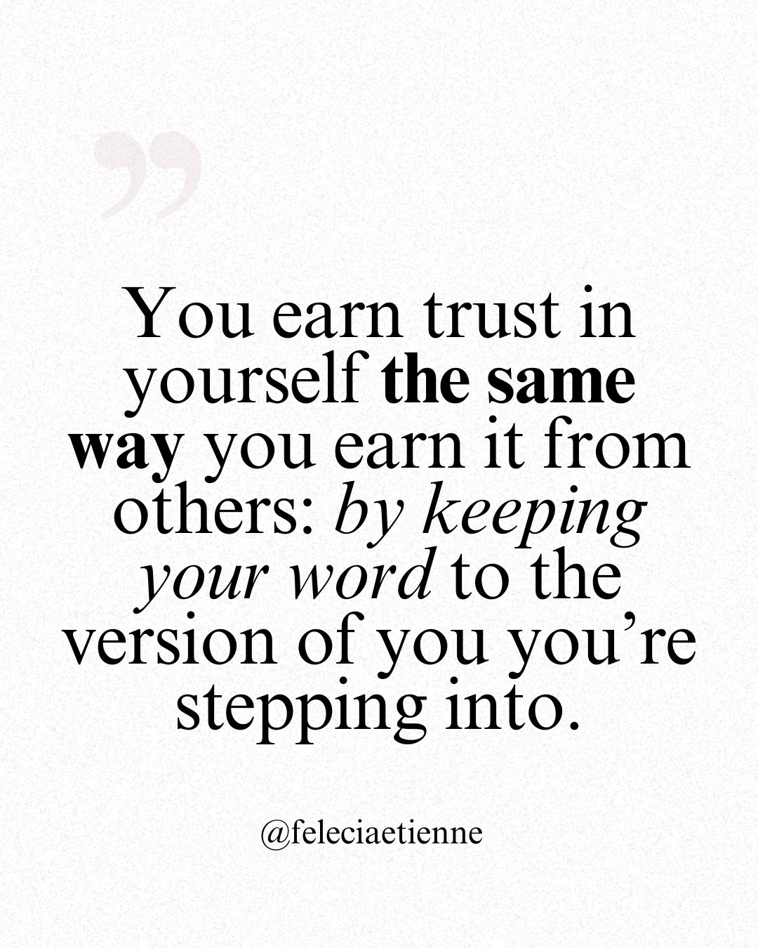 🧠 Still second-guessing yourself even with the plan in place?

Here&rsquo;s why:
Self-trust isn&rsquo;t built in your head.
It&rsquo;s built in your habits.
And you don&rsquo;t earn it by hustling harder...

You earn it the same way you earn it from