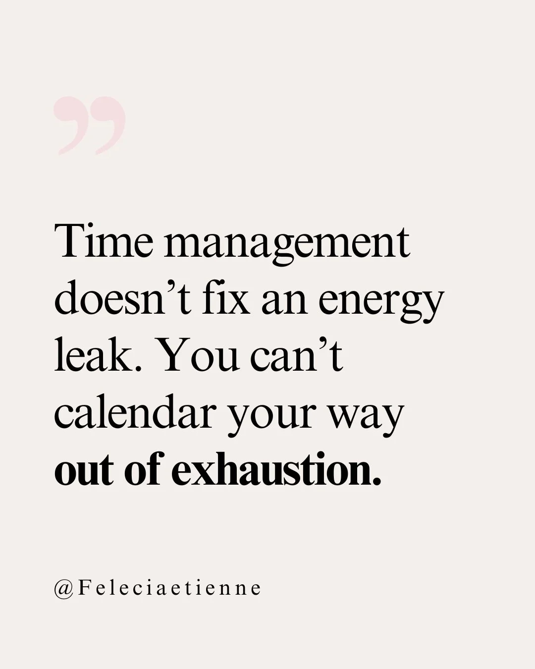You can color-code your calendar, set the perfect Notion dashboard, and still feel drained by Wednesday.

Because time management doesn&rsquo;t fix burnout, energy alignment does.

You can&rsquo;t schedule your way out of exhaustion.
You have to rese