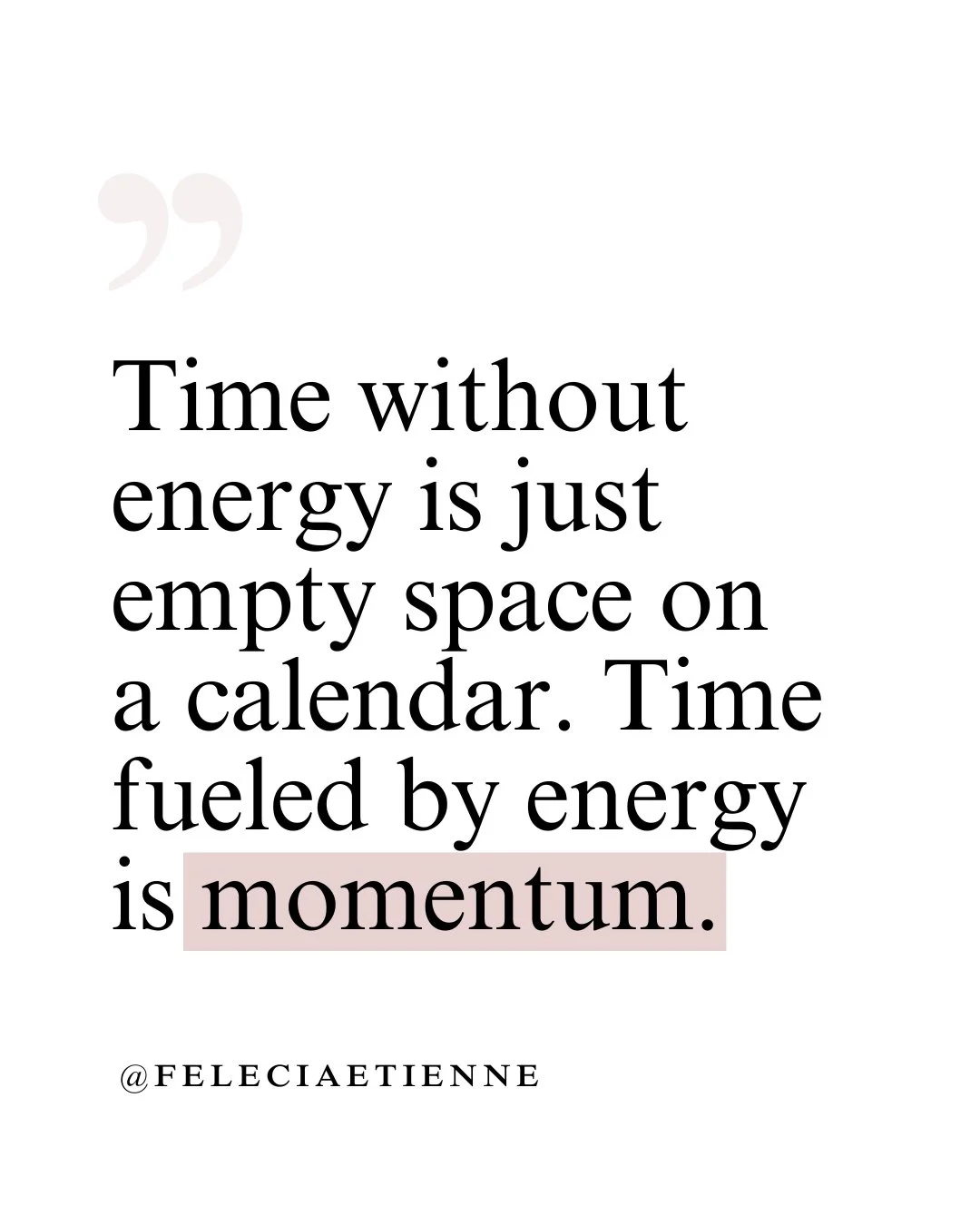 You don&rsquo;t need more time. You need more energy behind your time.

🕒 Time without energy? It&rsquo;s just empty space on a calendar.

Time fueled by energy? That&rsquo;s momentum, clarity, and results that actually last.

If your calendar looks