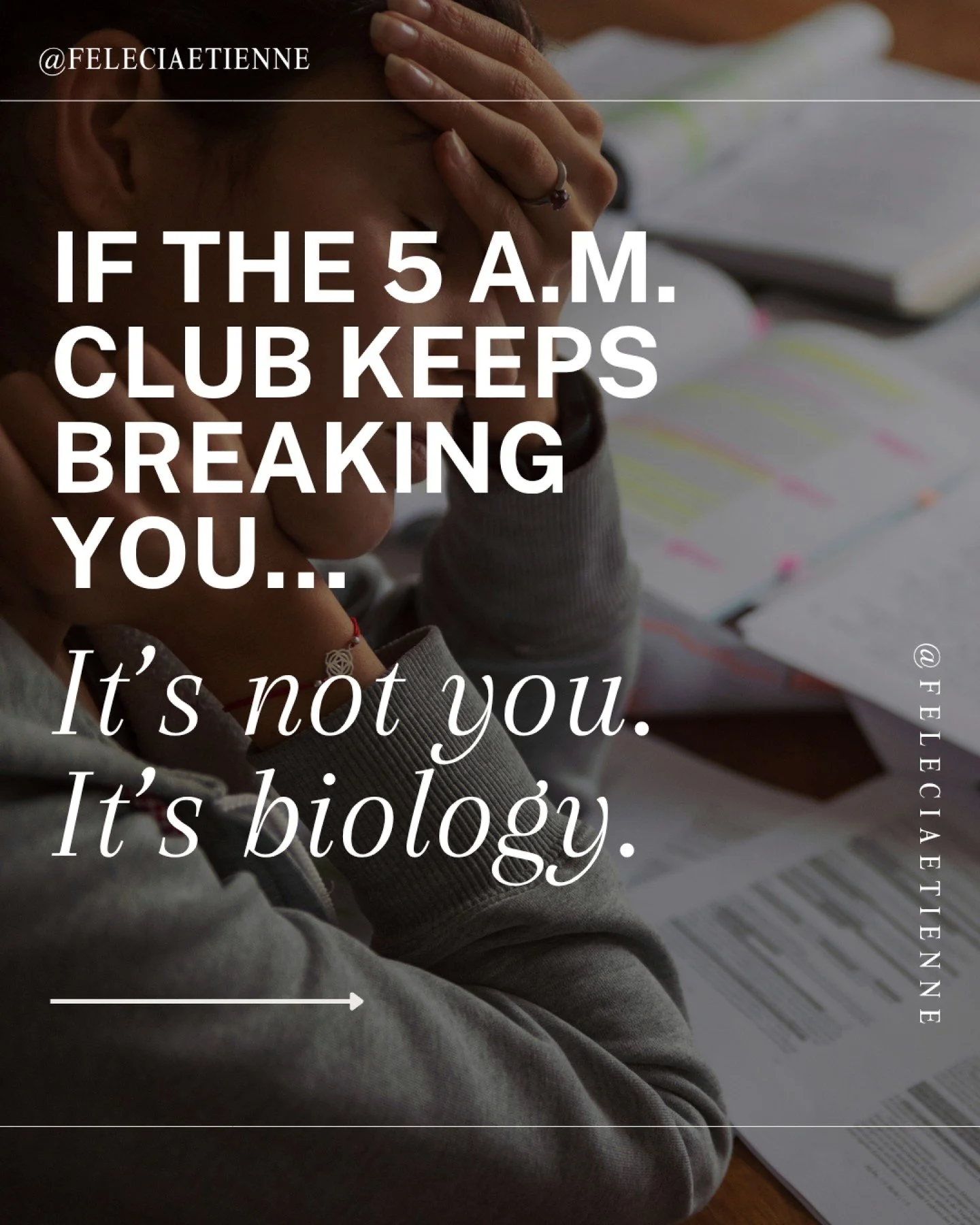 Your body runs on its own clock, your chronotype.

Some brains fire best at sunrise.
Others don&rsquo;t hit their stride until after 10 A.M.

When you force yourself into someone else&rsquo;s rhythm, you&rsquo;re not building consistency, you&rsquo;r