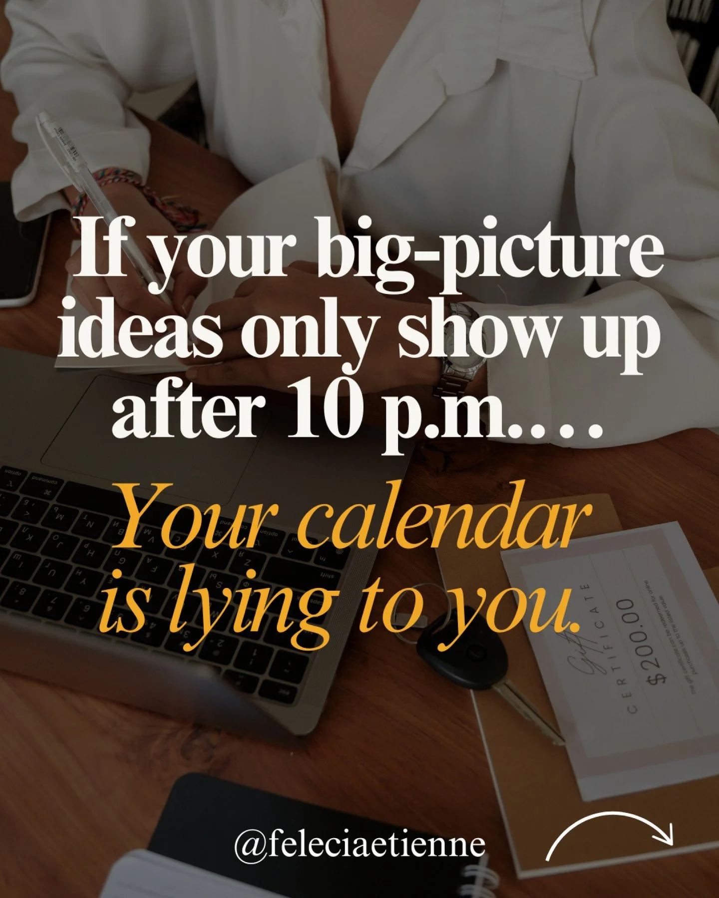 If your big-picture ideas only show up after 10 p.m., your calendar is lying to you. 

It&rsquo;s not that you lack discipline, it&rsquo;s that you&rsquo;ve been trying to operate outside your biological rhythm. 

Your energy, focus, and creativity p