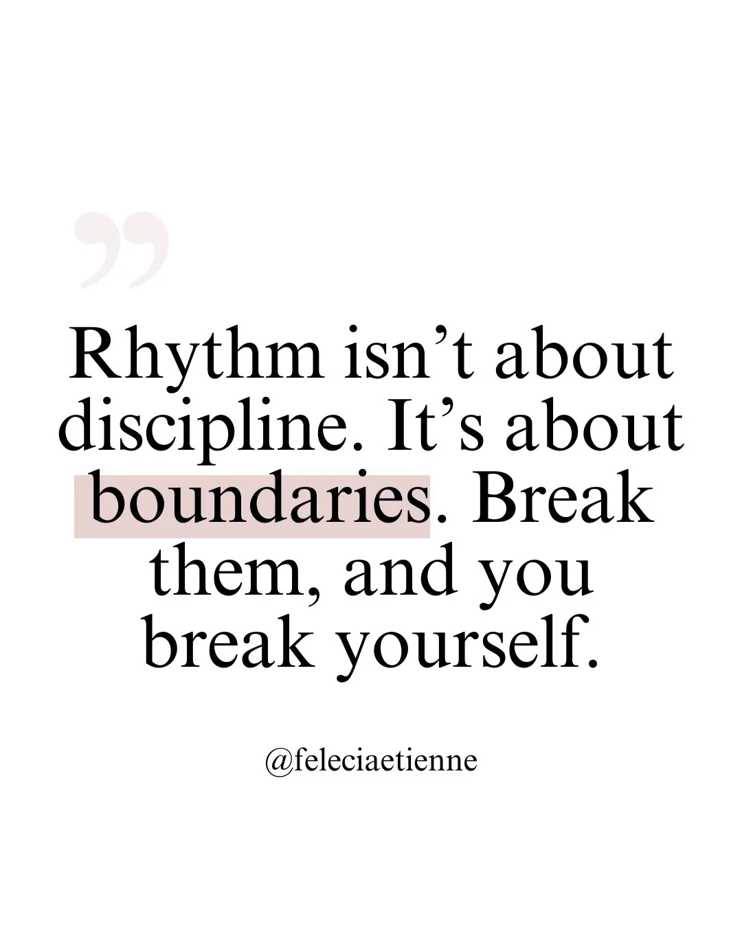 Rhythm isn&rsquo;t about how hard you push.

It&rsquo;s about how well you protect the energy that keeps you in flow.

Every time you break your own boundaries, skip rest, overextend, say yes when you mean no, you&rsquo;re not being &ldquo;committed.
