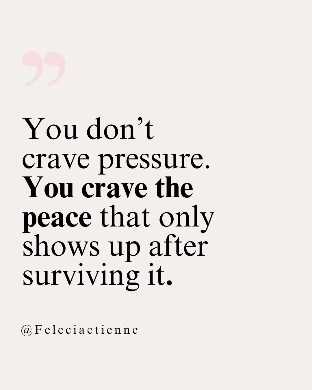 You don&rsquo;t crave pressure.

You crave the peace that only shows up after surviving it.

High achievers often confuse the two.

We think we&rsquo;re addicted to the grind, the deadlines, the chaos&hellip;

But what we&rsquo;re really chasing is t