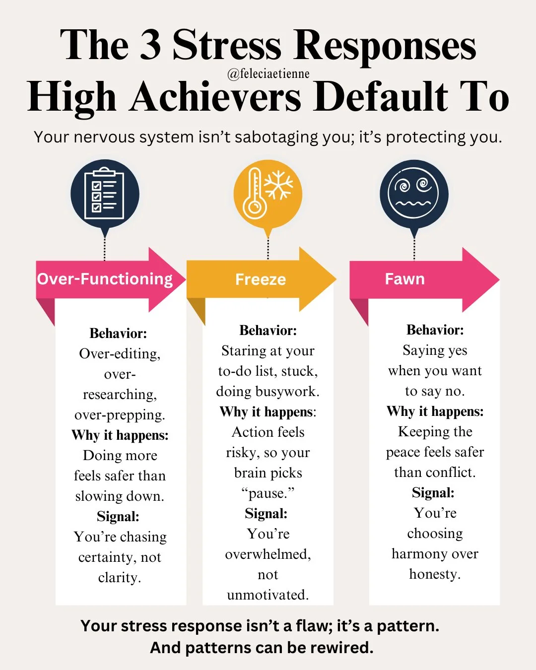 You&rsquo;re not &ldquo;too much,&rdquo; &ldquo;too sensitive,&rdquo; or &ldquo;too overwhelmed.&rdquo;

You&rsquo;re a high achiever running stress responses your nervous system thinks are protecting you.

Here are the 3 stress defaults most high pe