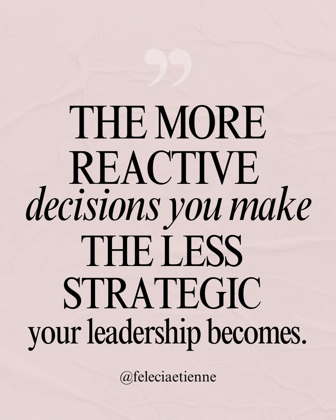 When everything feels urgent&hellip;
strategy gets replaced with response.

You start moving faster,
but thinking less clearly.

Decisions happen in the moment instead of in alignment.

And over time, leadership becomes a cycle of reacting instead of