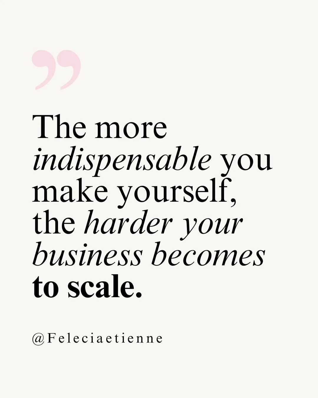 The more indispensable you make yourself, the harder your business becomes to scale.

At first, it feels like leadership.

You catch the details.
You step in when things slip.
You keep everything moving.

And because you can hold it all, the business