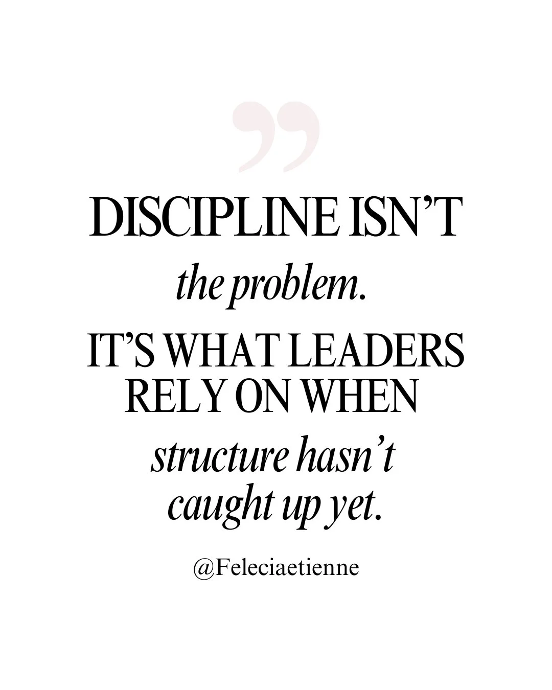 In the early stages, discipline keeps everything moving.

You double-check the details.
You remember what others forget.
You push things forward when the system isn&rsquo;t clear yet.

And for a while, it works.

But when discipline becomes the main 