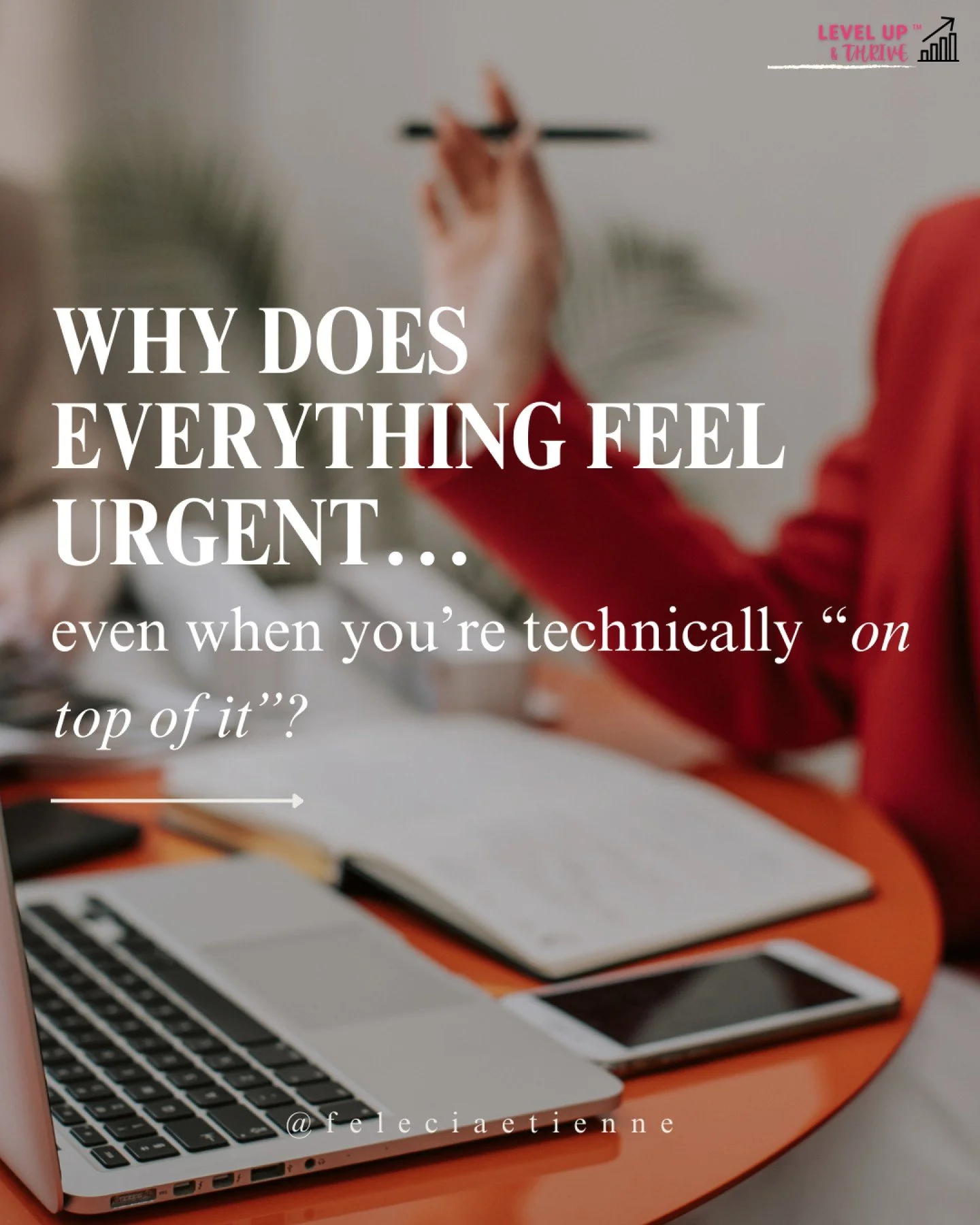 Your inbox is managed.
Your tasks are tracked.
Your calendar is full but organized.

Yet somehow everything still feels&hellip;

pressing.

You&rsquo;re responding quickly.
Staying on top of things.
Keeping momentum moving.

But urgency isn&rsquo;t a