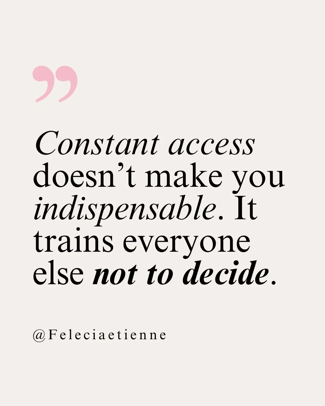 It feels like leadership at first.

You&rsquo;re responsive.
Available.
Always &ldquo;on.&rdquo;

But look closer:

Decisions keep routing through you.
Questions keep coming back to you.
Nothing really moves unless you step in.

That&rsquo;s not beca