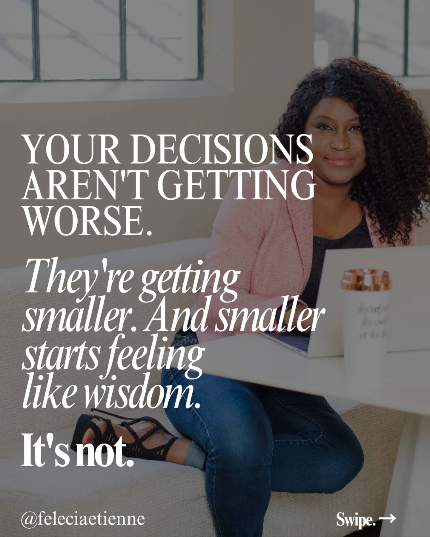 Your decisions aren&rsquo;t getting worse.
They&rsquo;re getting smaller.

And smaller starts to feel like wisdom.

Play it safe.
Keep it manageable.
Stay within what feels certain.

On the surface, it looks responsible.

But over time, something shi