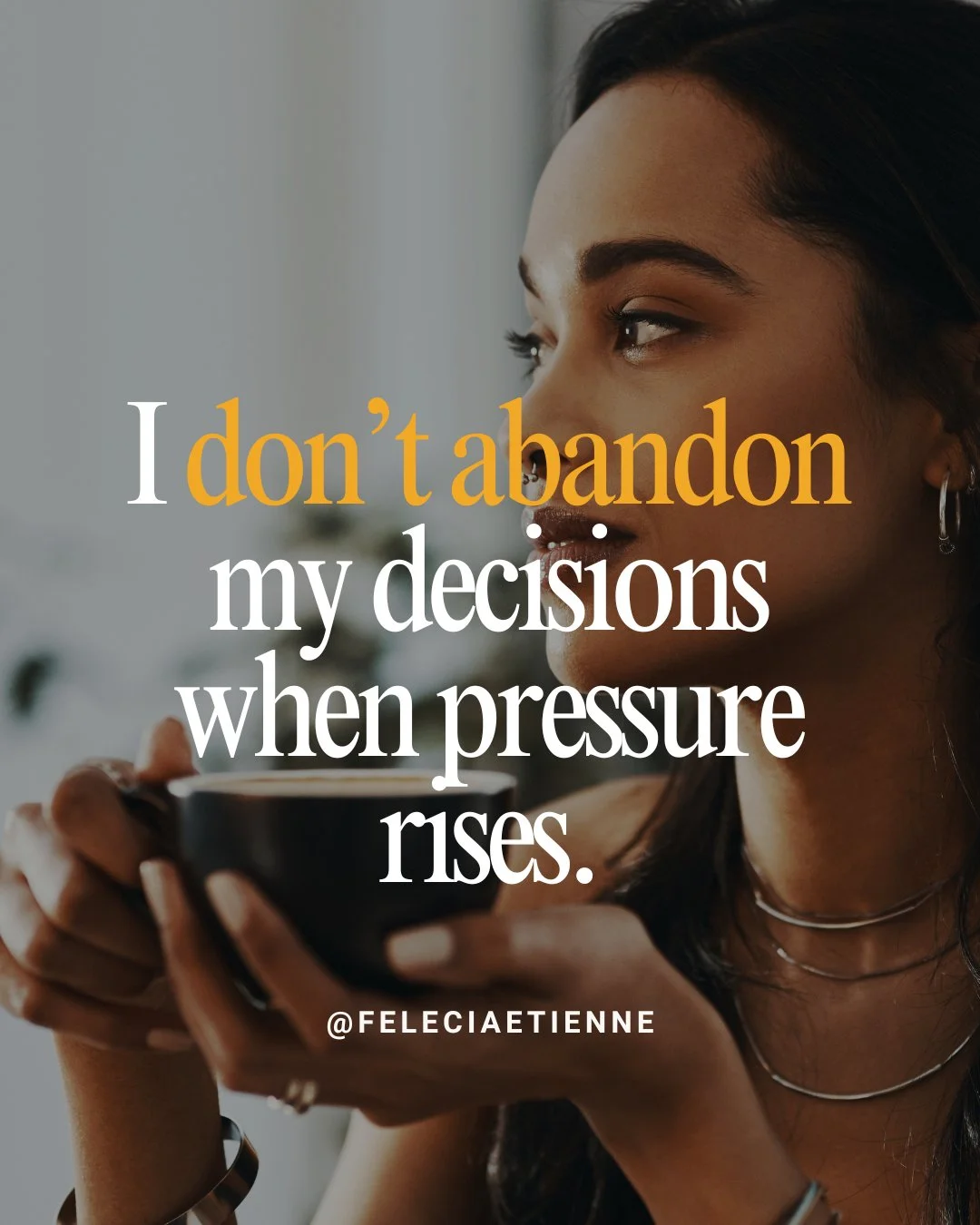 I don&rsquo;t abandon my decisions when pressure rises.

That&rsquo;s where most people break.

Not in the decision&hellip;
but in the moment it gets uncomfortable.

When urgency kicks in.
When doubt gets louder.
When it would be easier to adjust, de