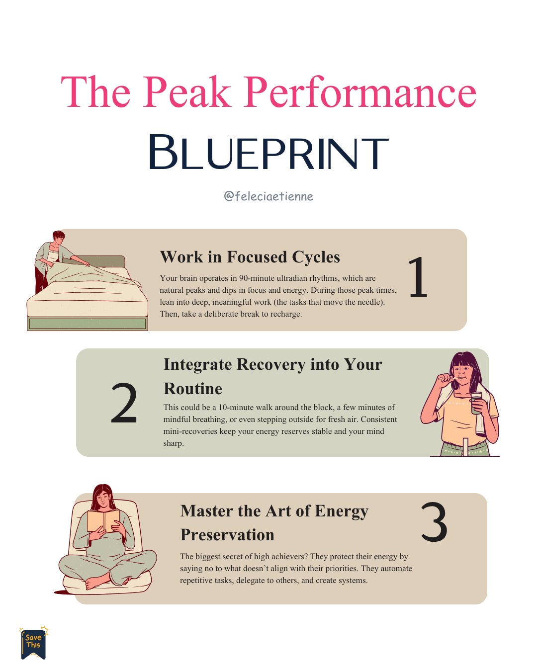Most people try to fix burnout with discipline.

But high performers do something different:

They protect their energy.

They work in cycles, not marathons.
They focus deeply then actually step away.
They don&rsquo;t say yes to everything just becau