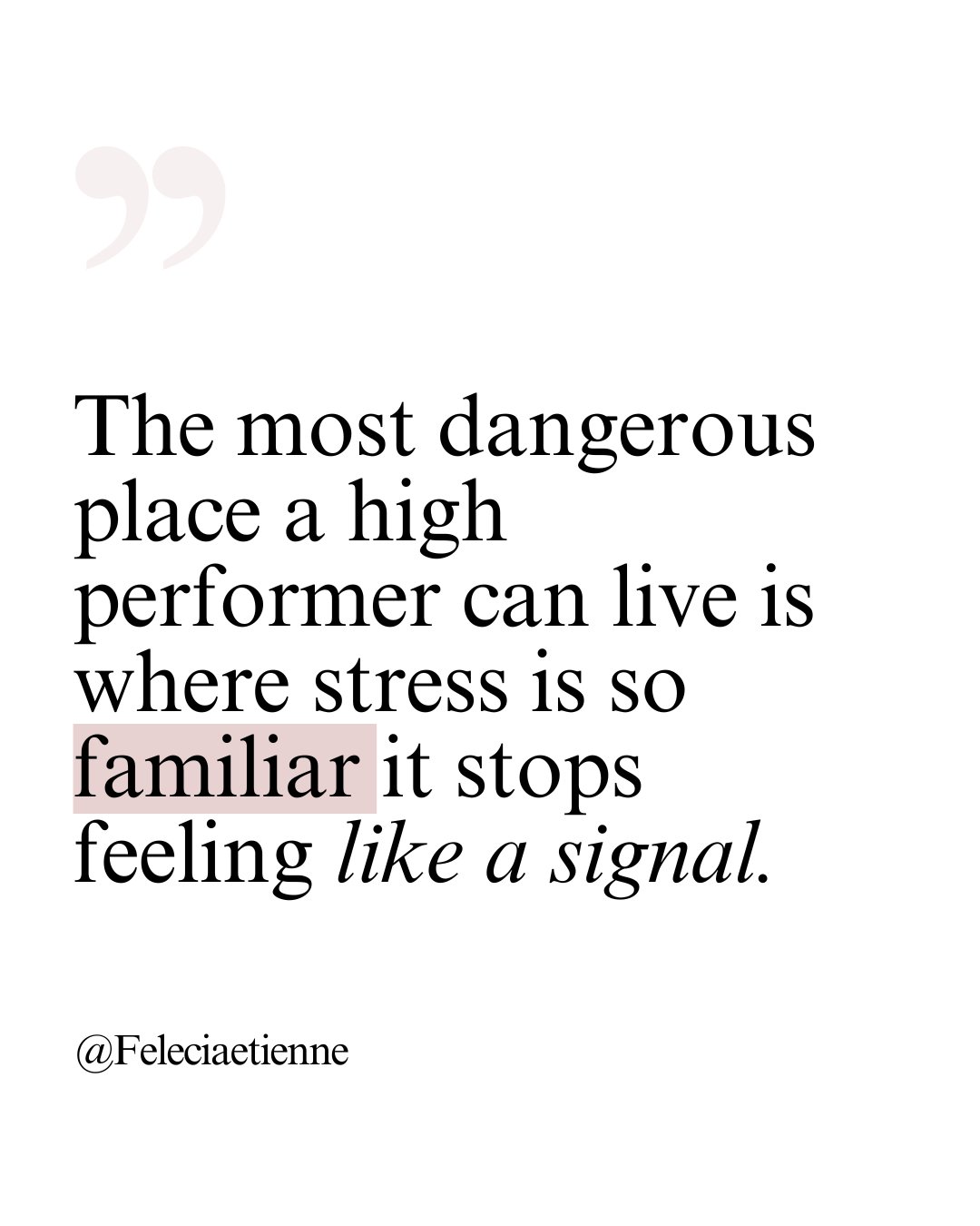 The most dangerous place a high performer can live is where stress feels normal.

Not because it&rsquo;s harmless.

But because you stop noticing it.

You keep going.
You stay productive.
You handle what&rsquo;s in front of you.

So nothing looks &ld