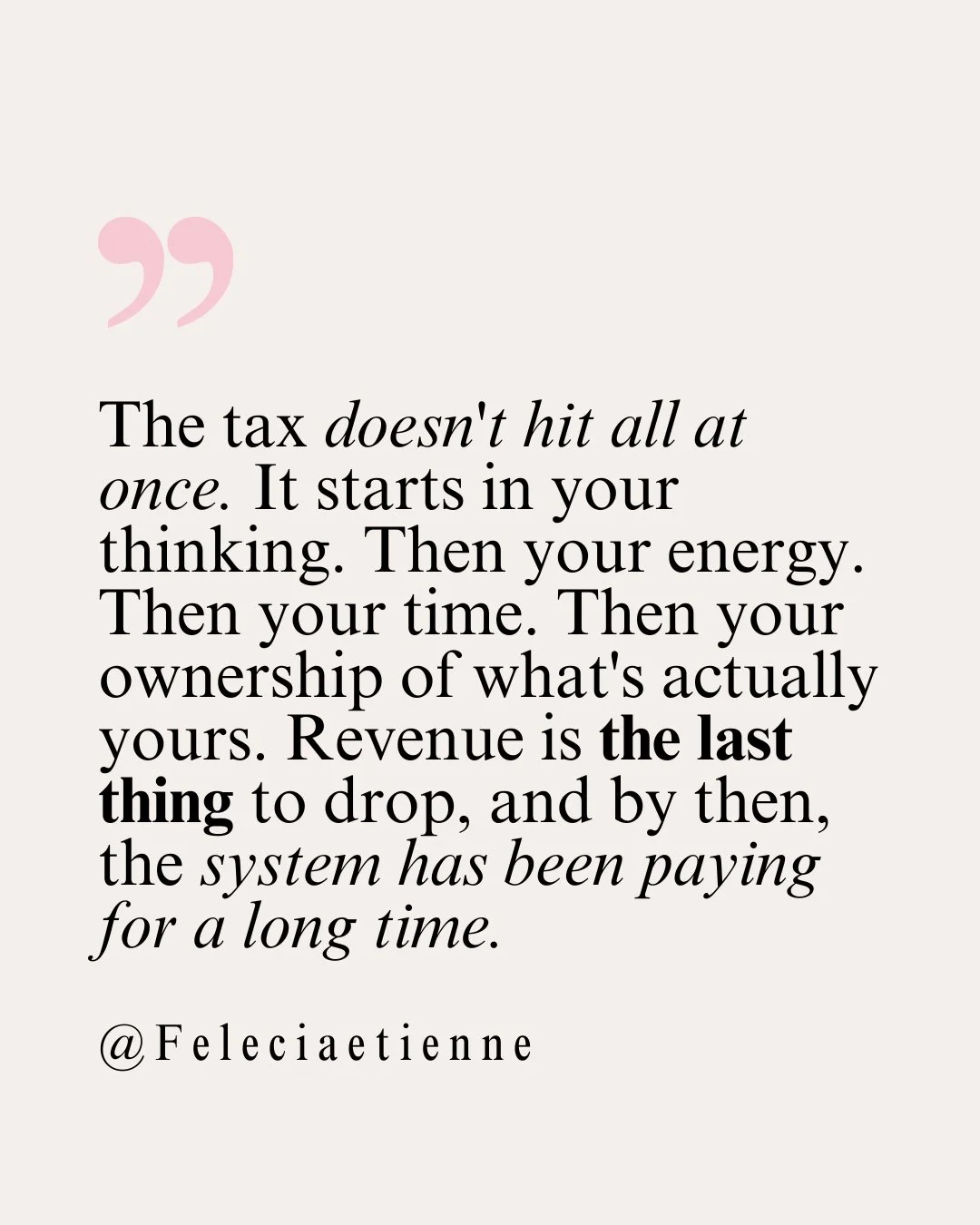 The cost doesn&rsquo;t show up where you think it will.

It doesn&rsquo;t start with revenue dropping.

It starts earlier.

In your thinking 🧠
When everything feels heavier than it should

In your energy ⚡
When focus doesn&rsquo;t last and rest does