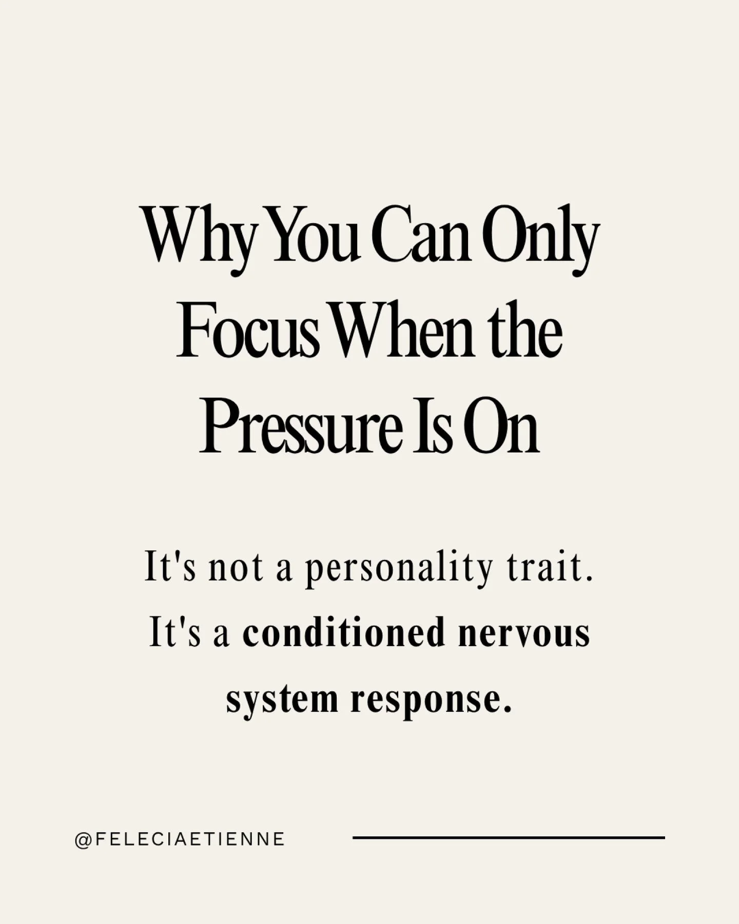 Why can you only focus when the pressure is on?

Not because you&rsquo;re &ldquo;that type of person.&rdquo;
Not because you work best last minute.

Because your system learned that pressure = go time. ⚡

Over time, your brain wired it like this:

De