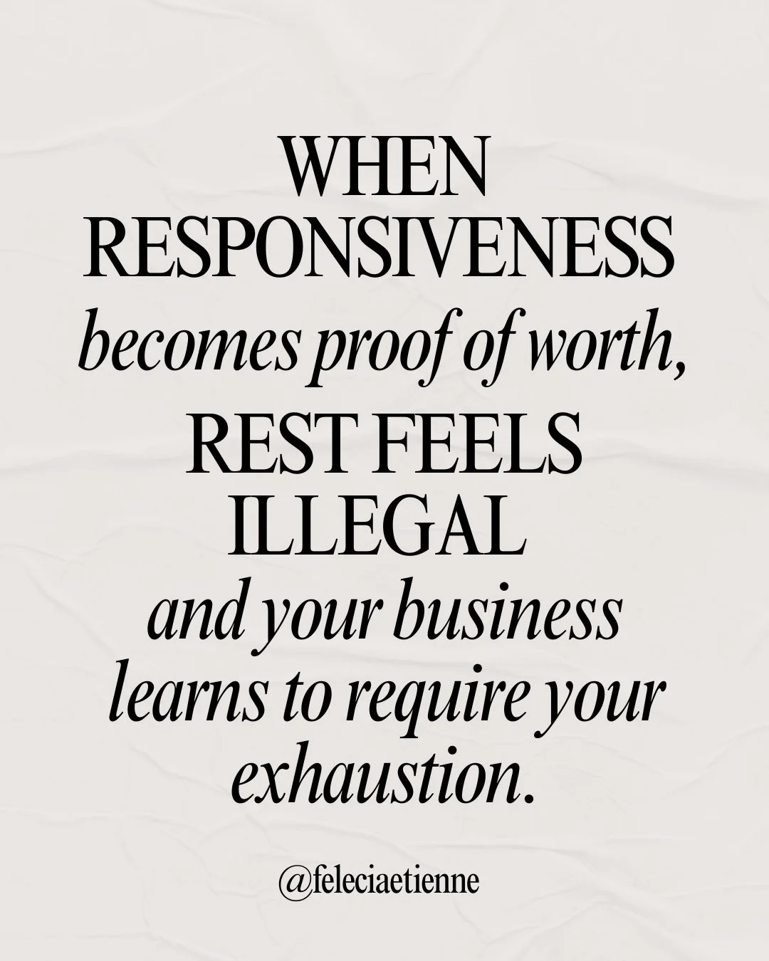 You reply fast.
You stay available.
You keep things moving.

And it gets rewarded.

So you keep doing it.

Until rest starts to feel&hellip; wrong. 😮&zwj;💨

Like you should be doing something.
Answering something.
Fixing something.

That&rsquo;s th